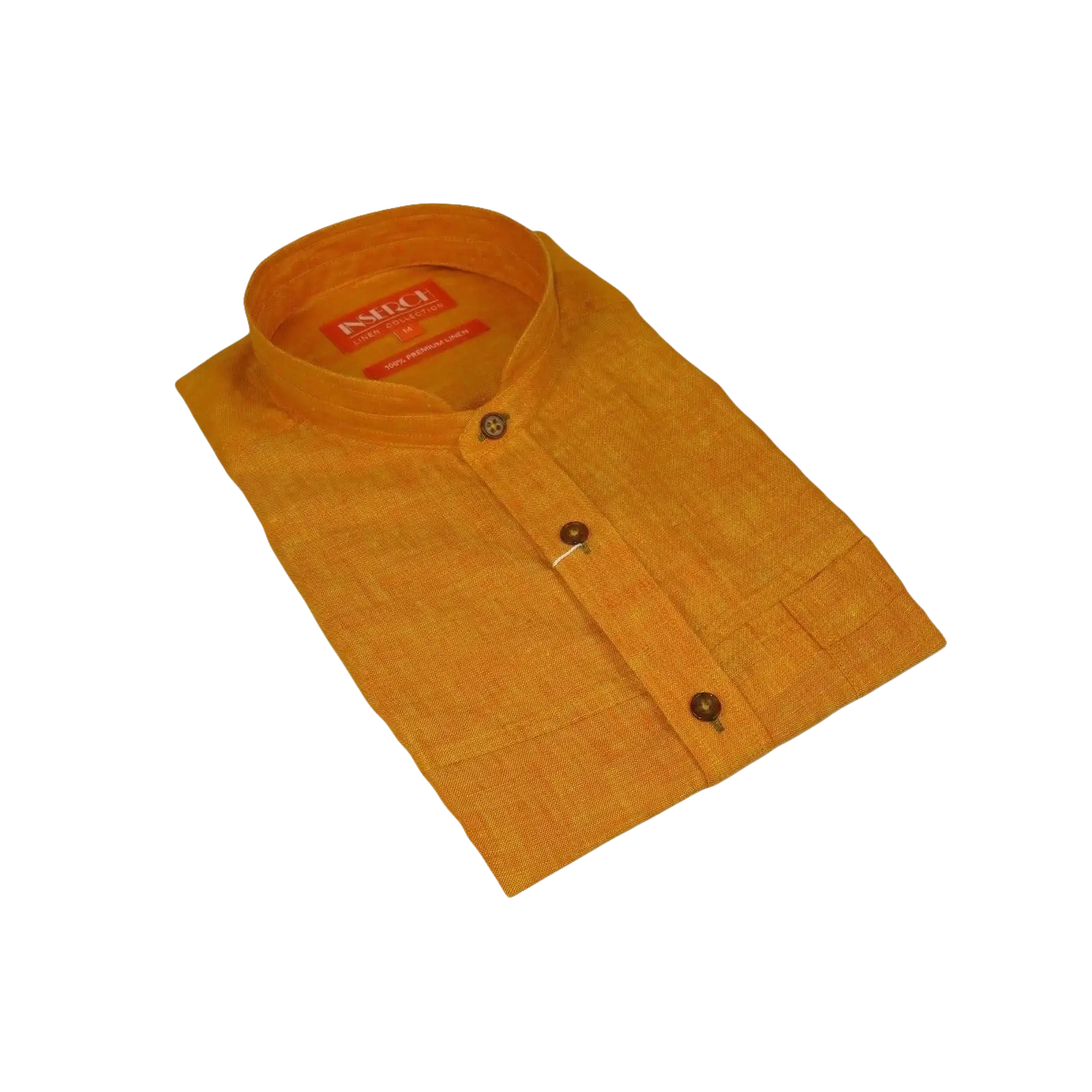 Mens INSERCH linen Shirt Banded Chinese Collar Sleeves - Less SS719 Sunburst - J.Valintin Men's Wear Legend - SS719 - 191 - M