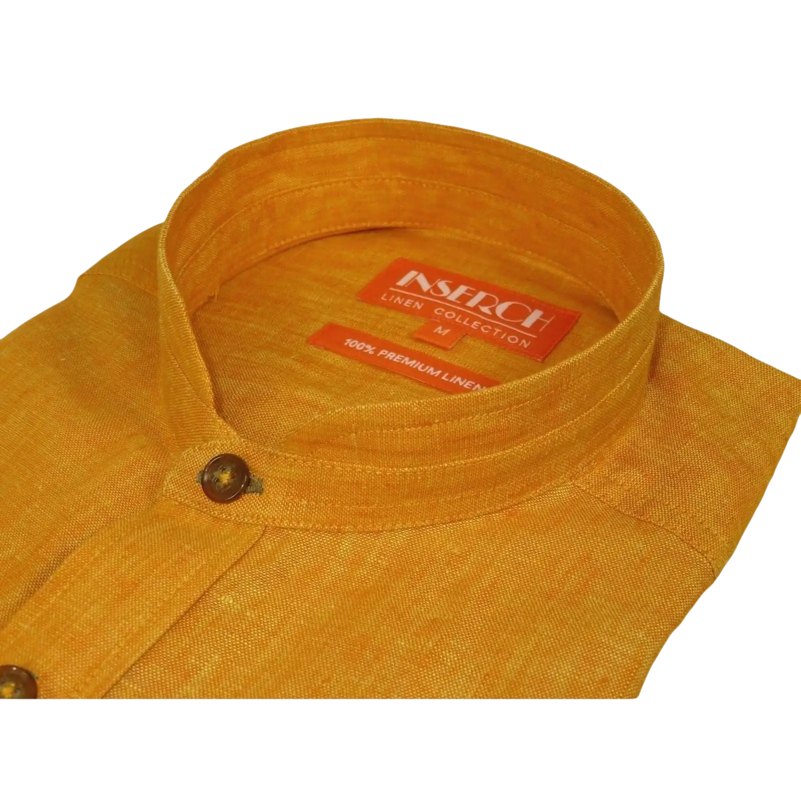 Mens INSERCH linen Shirt Banded Chinese Collar Sleeves - Less SS719 Sunburst - J.Valintin Men's Wear Legend - SS719 - 191 - M