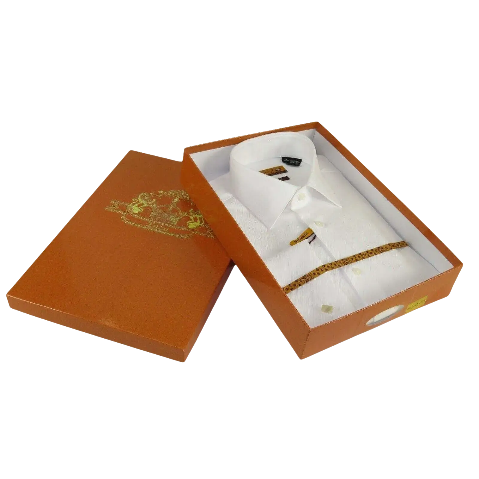 Mens long sleeves Cotton Shirt French Cuffs Wrinkle Resistance ENZO 61102 White - J.Valintin Men's Wear Legend - 389