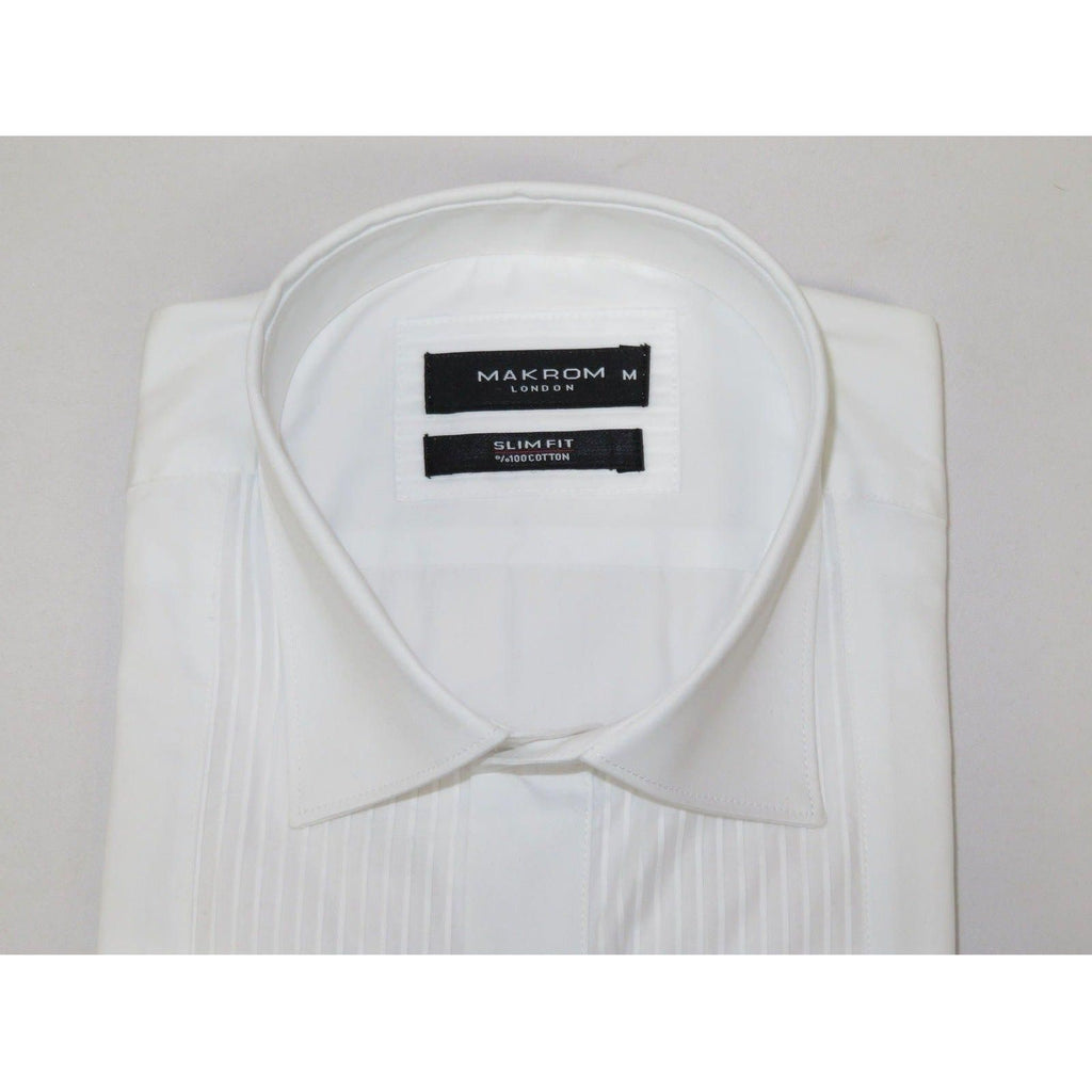 Men's Makrom Turkey Formal Tuxedo Shirt Cotton Lay - down 5676 - 420 White - J.Valintin Men's Wear Legend - 74223