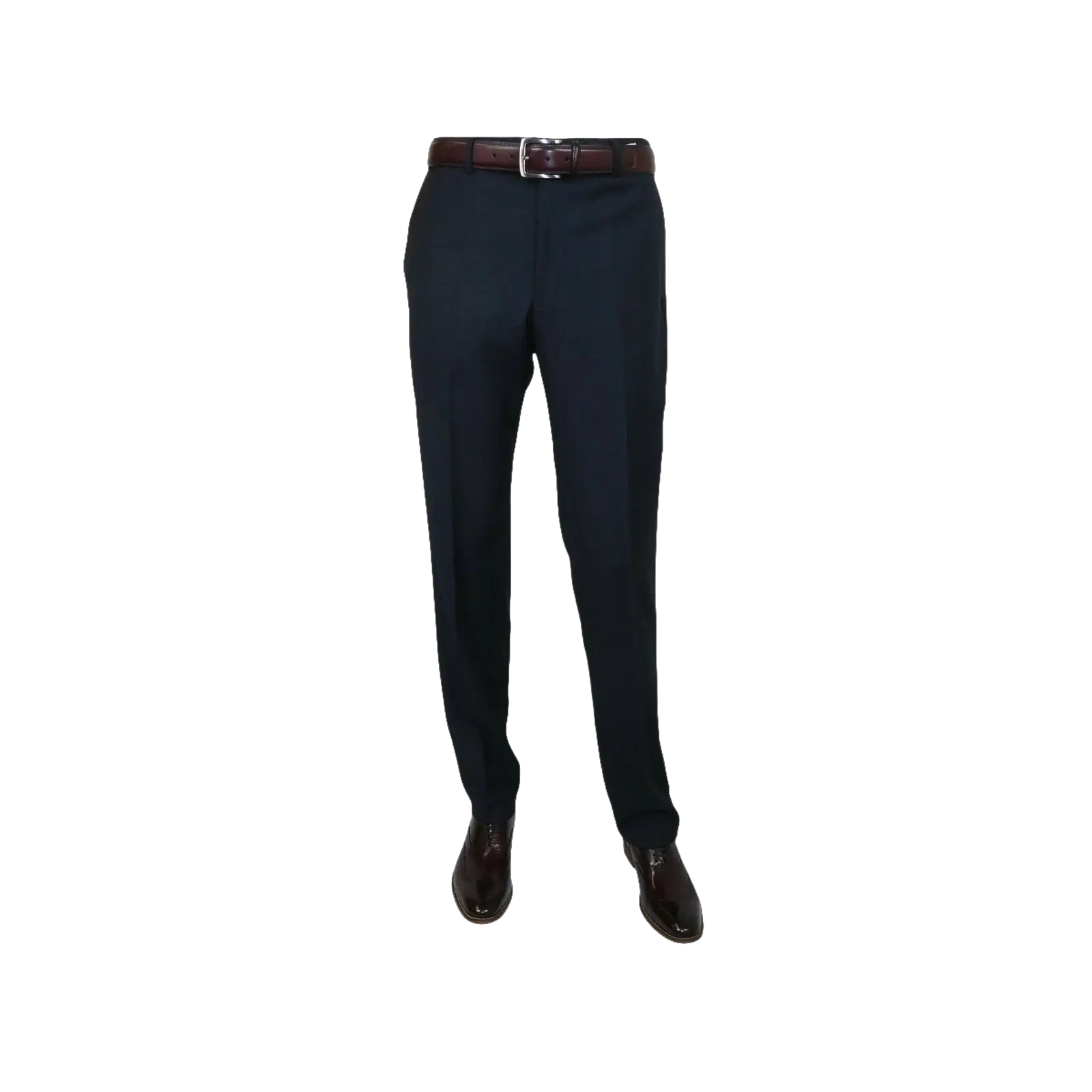 Men's MANTONI Flat Front Pants 100% Wool Super 140's Classic Fit 40901 Navy Blue - J.Valintin Men's Wear Legend - 10375