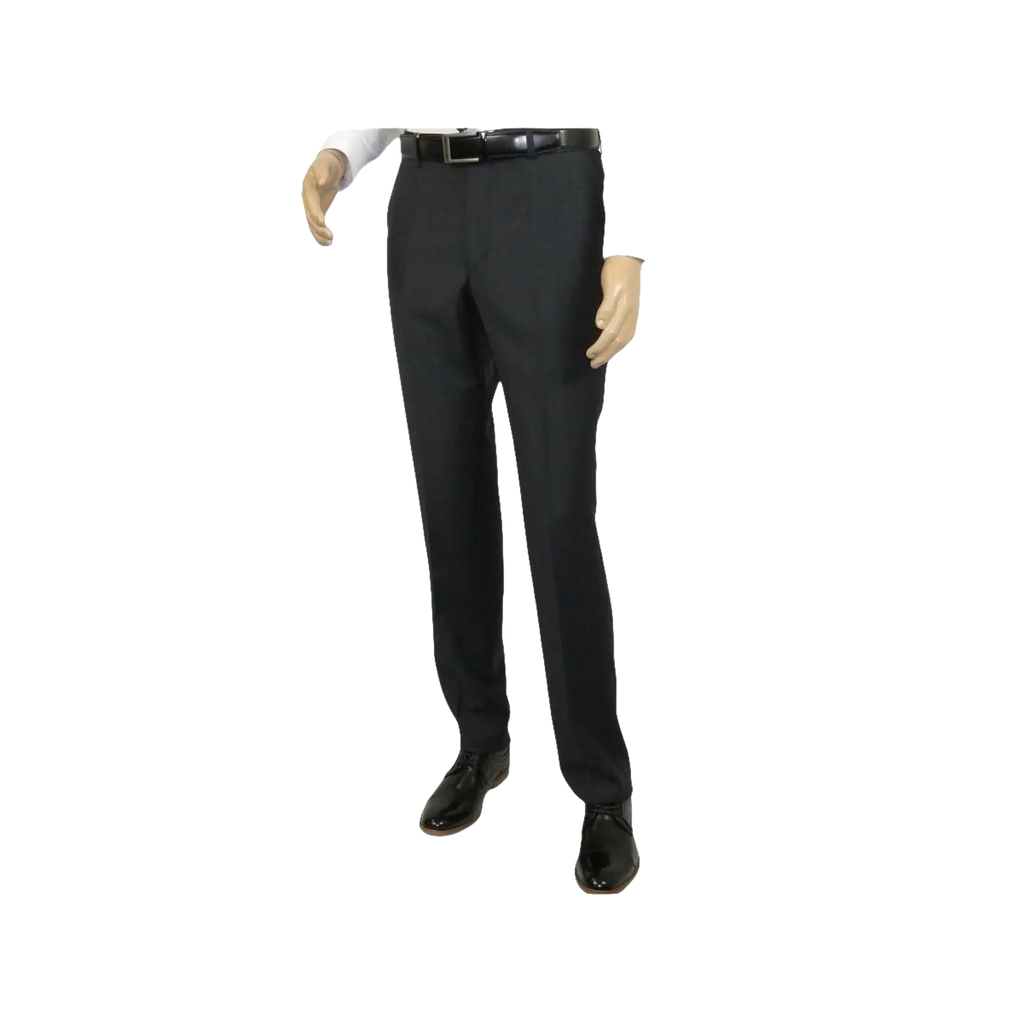 Mens MANTONI Flat Front Pants 100% Wool Super 140's Classic Fit 46306 - 3 Charcoal - J.Valintin Men's Wear Legend - 8336