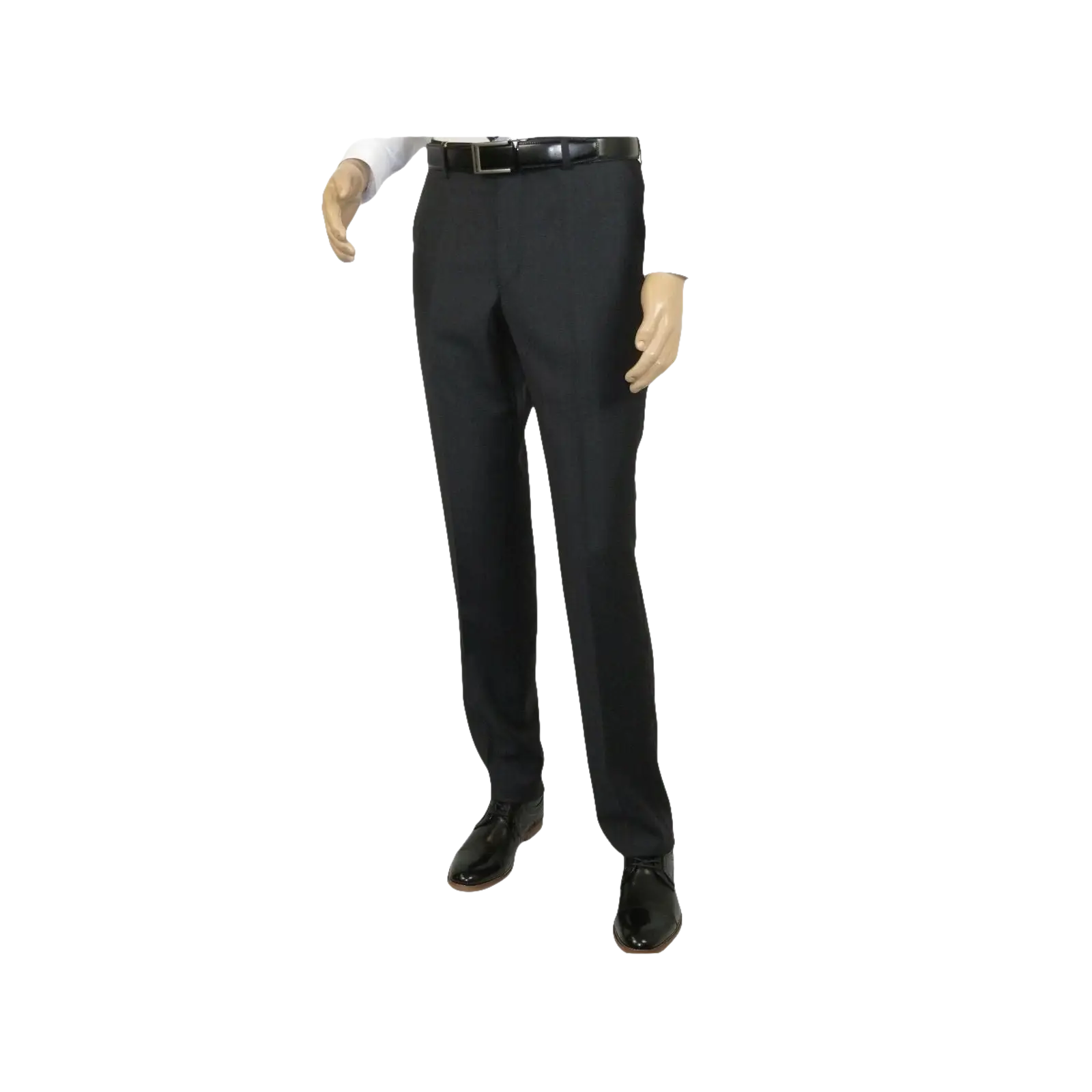 Mens MANTONI Flat Front Pants 100% Wool Super 140's Classic Fit 46306 - 3 Charcoal - J.Valintin Men's Wear Legend - 8336