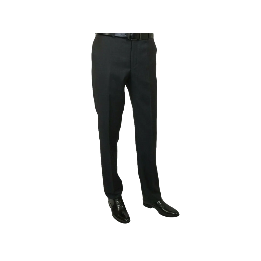 Mens MANTONI Flat Front Pants 100% Wool Super 140's Classic Fit 46306 - 3 Charcoal - J.Valintin Men's Wear Legend - 8336