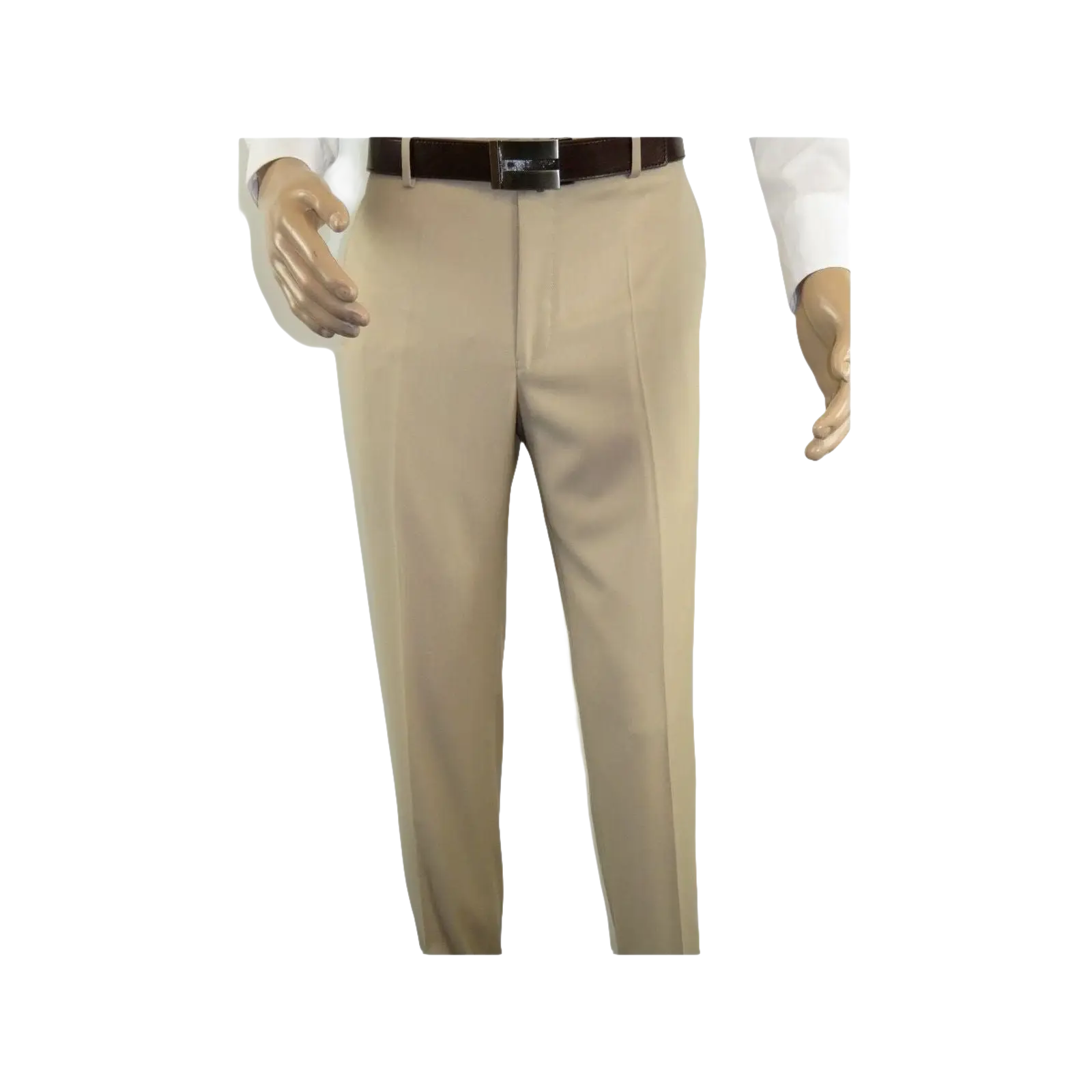 Mens MANTONI Flat Front Pants All Wool Super 140's Classic Fit 40901 Beige - J.Valintin Men's Wear Legend - 19268