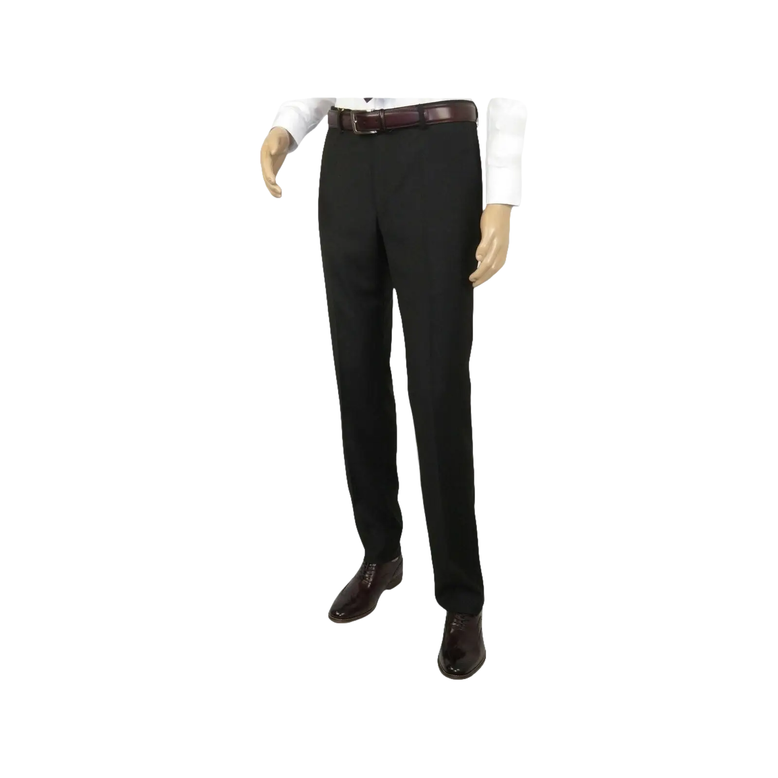 Men's Mantoni Flat Front Pants All Wool Super 140's Classic Fit 40901 Black - J.Valintin Men's Wear Legend - 9525