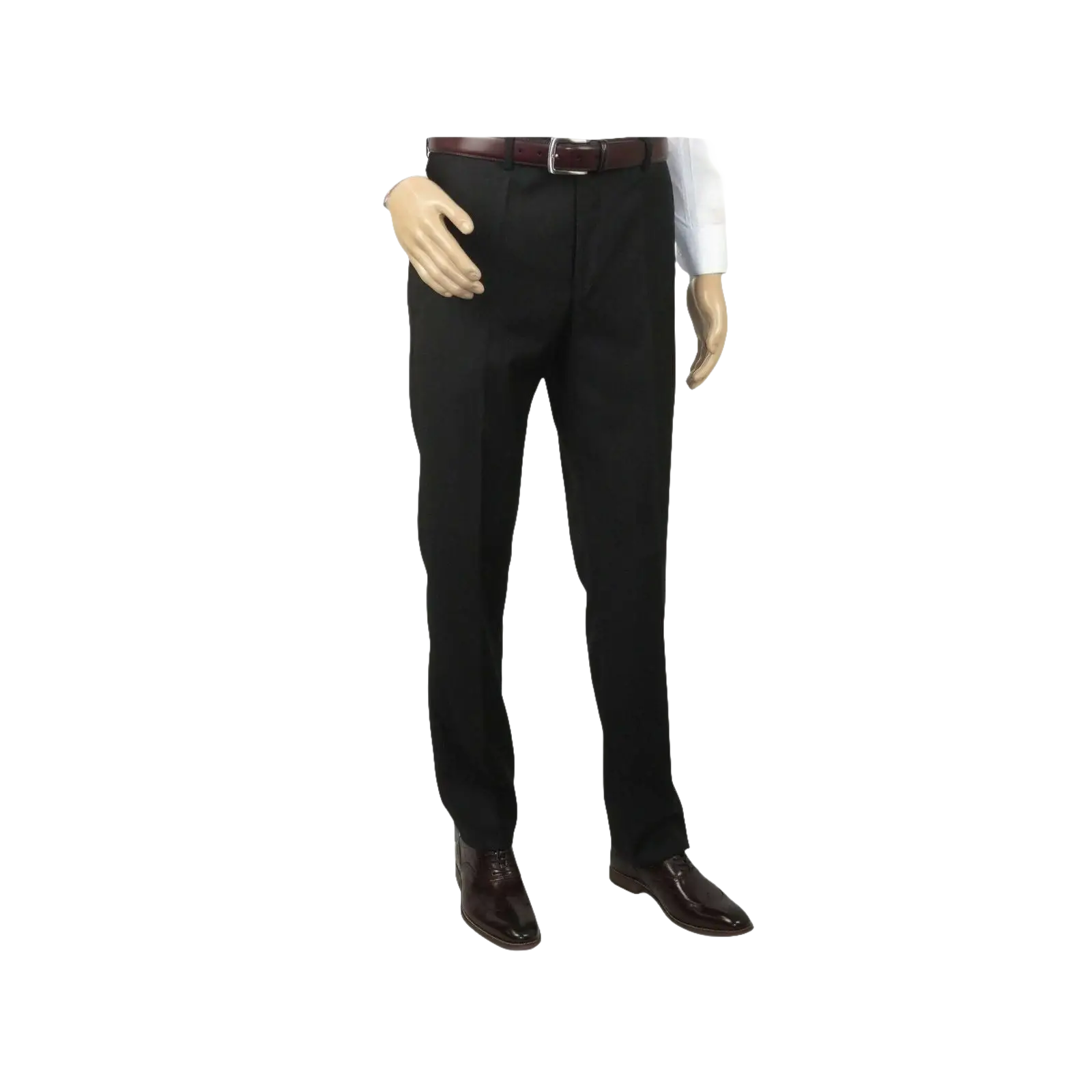 Men's Mantoni Flat Front Pants All Wool Super 140's Classic Fit 40901 Black - J.Valintin Men's Wear Legend - 9525