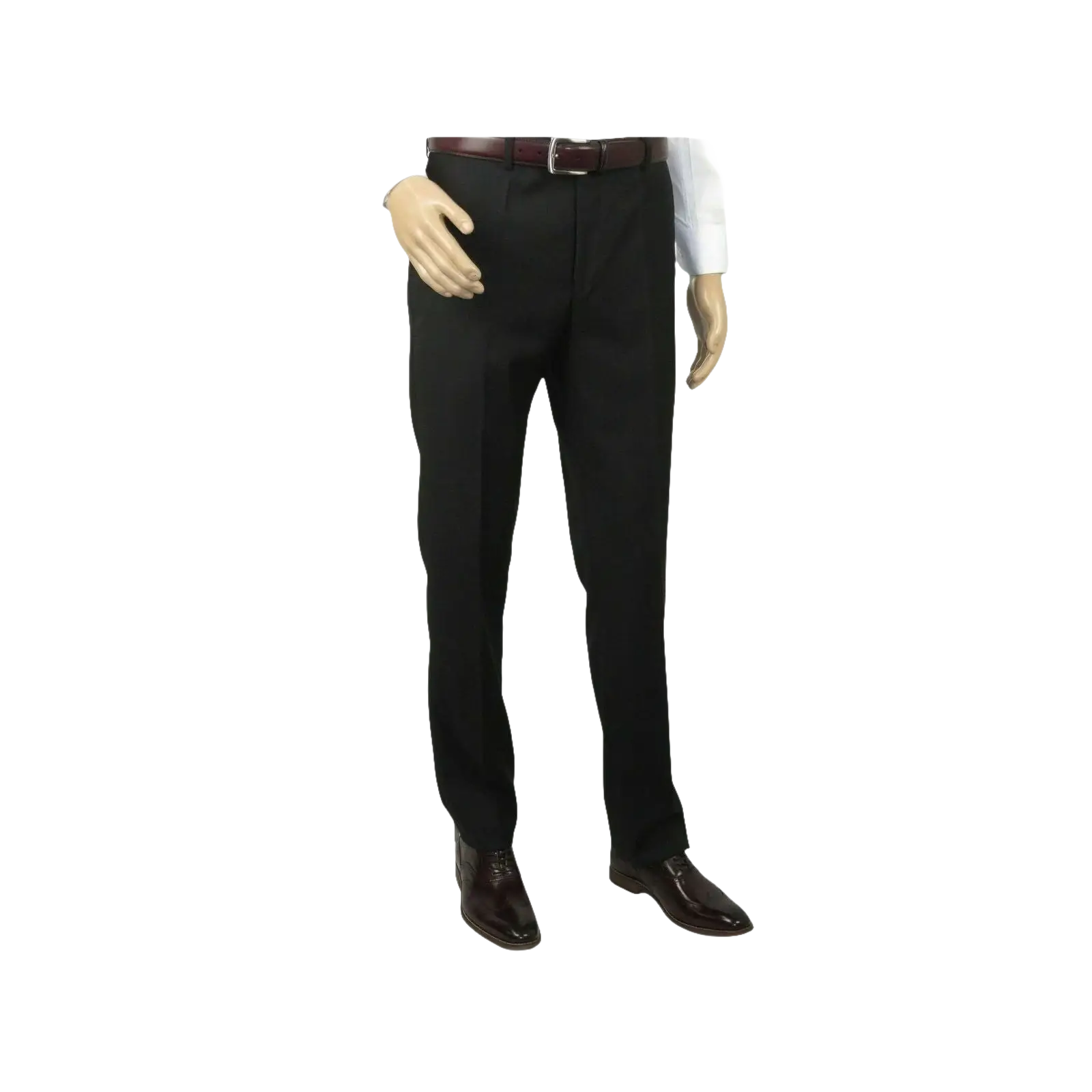 Men's Mantoni Flat Front Pants All Wool Super 140's Classic Fit 40901 Black - J.Valintin Men's Wear Legend - 9525