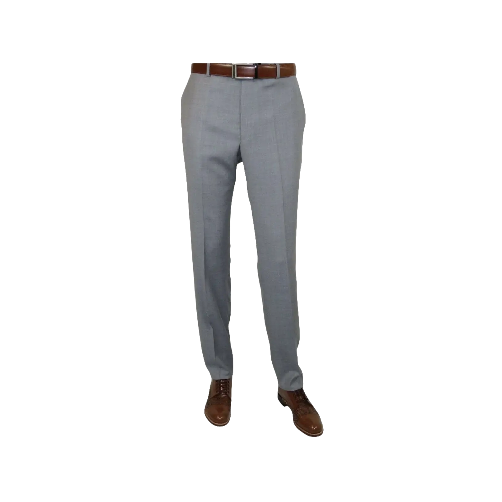 Mens Mantoni Flat Front Pants All Wool Super 140's Classic Fit 46306 - 2 Gray - J.Valintin Men's Wear Legend - 19267