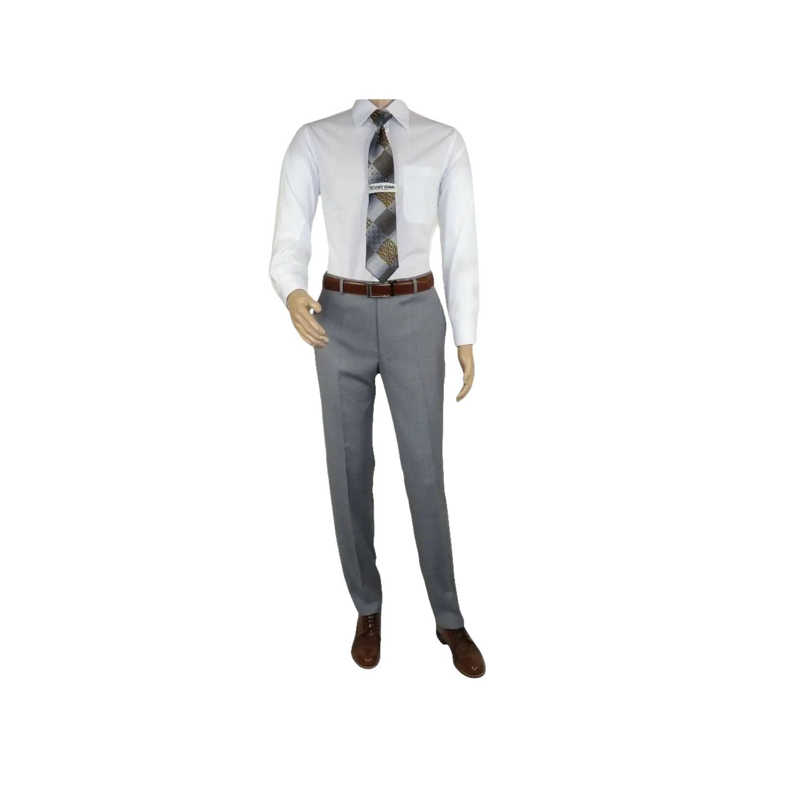 Mens Mantoni Flat Front Pants All Wool Super 140's Classic Fit 46306 - 2 Gray - J.Valintin Men's Wear Legend - 19267
