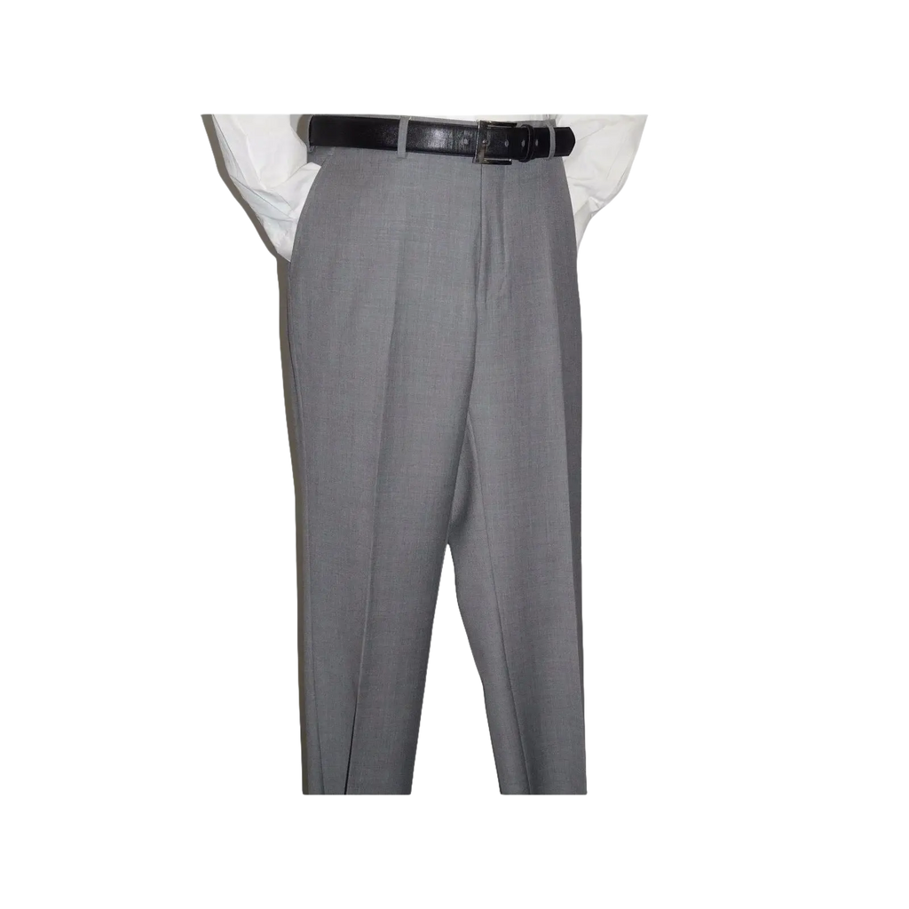 Mens Mantoni Flat Front Pants All Wool Super 140's Classic Fit 46306 - 2 Gray - J.Valintin Men's Wear Legend - 19267