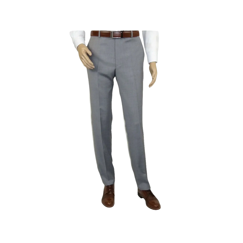 Mens Mantoni Flat Front Pants All Wool Super 140's Classic Fit 46306 - 2 Gray - J.Valintin Men's Wear Legend - 19267