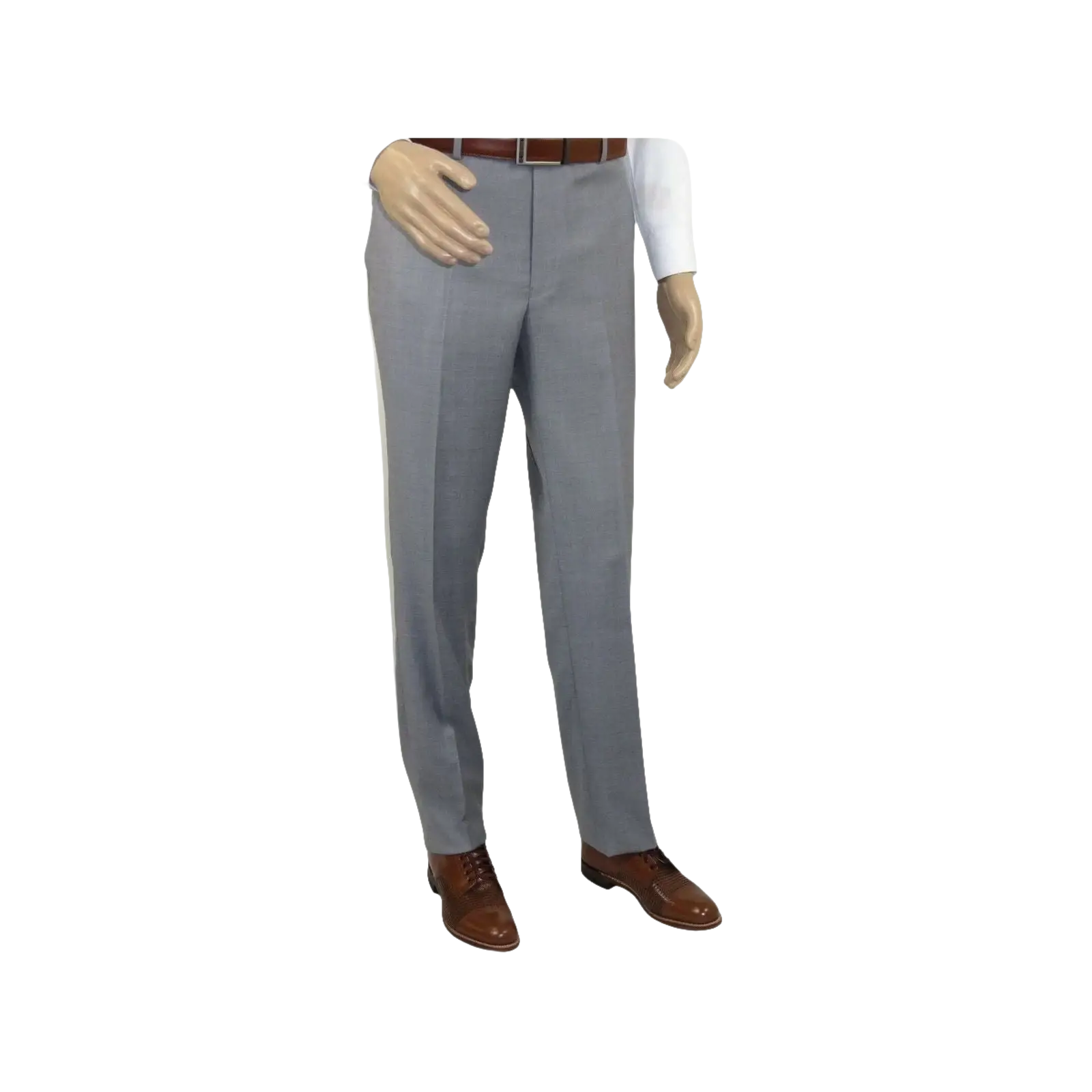 Mens Mantoni Flat Front Pants All Wool Super 140's Classic Fit 46306 - 2 Gray - J.Valintin Men's Wear Legend - 19267