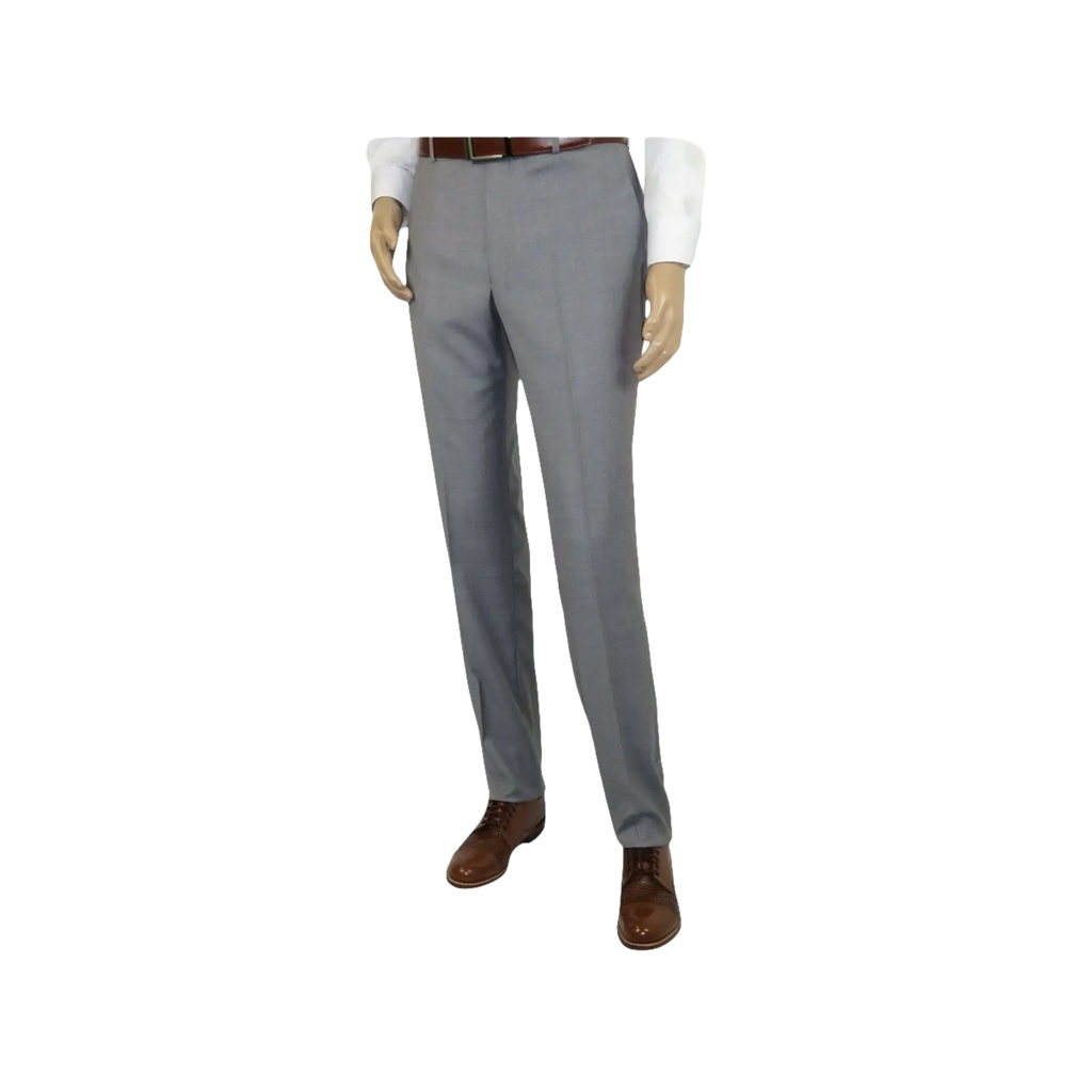 Mens Mantoni Flat Front Pants All Wool Super 140's Classic Fit 46306 - 2 Gray - J.Valintin Men's Wear Legend - 19267