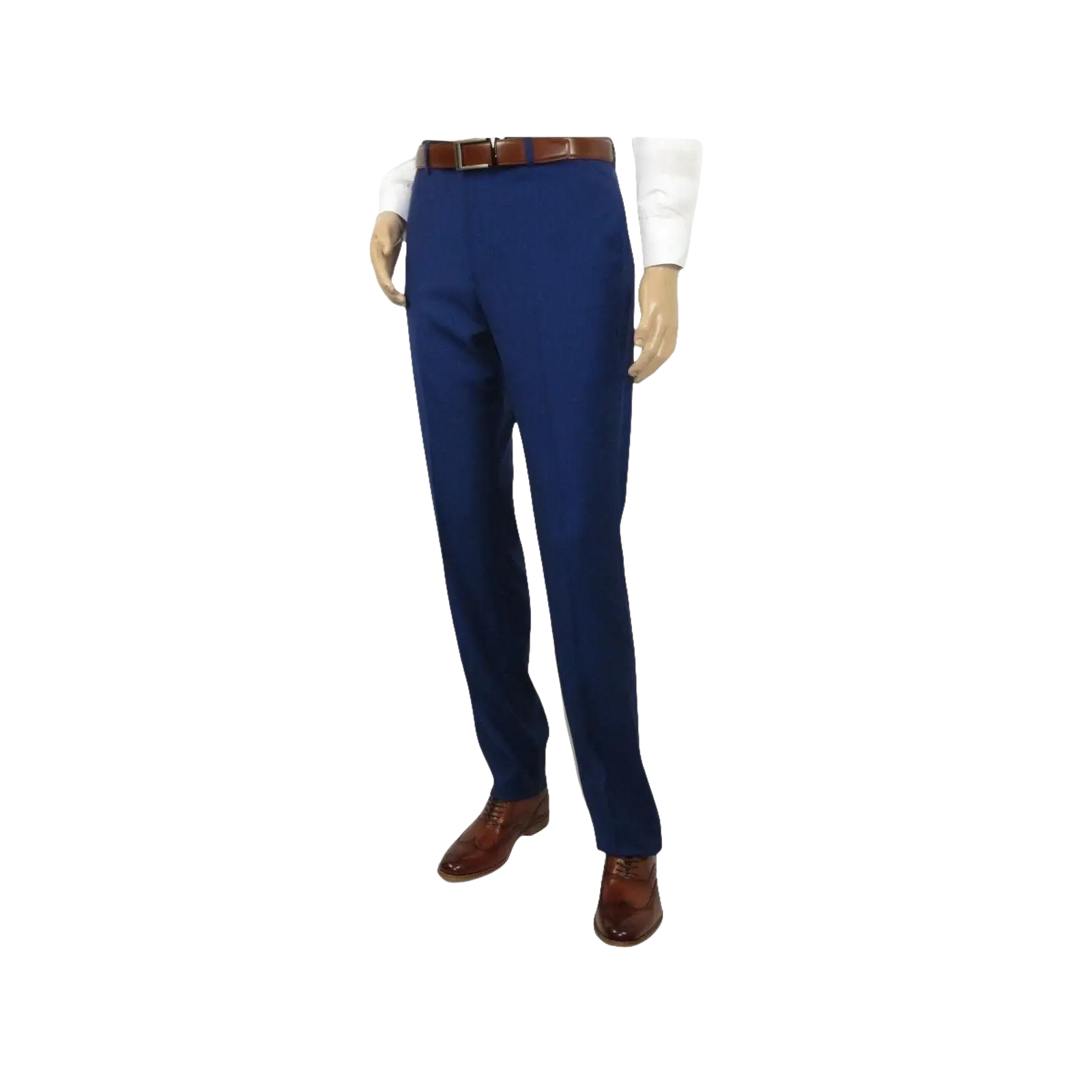 Mens Mantoni Flat Front Trousers Wool Super 140s Classic Fit 40901 French Blue - J.Valintin Men's Wear Legend - 2662