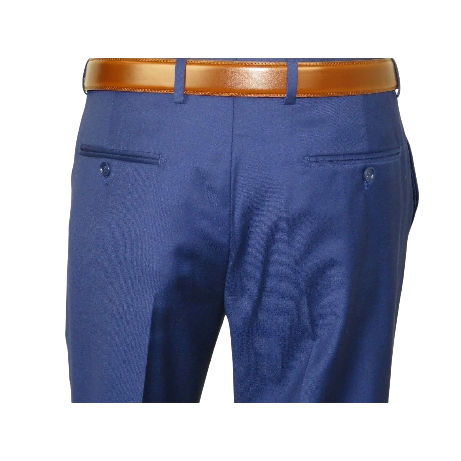 Mens Mantoni Flat Front Trousers Wool Super 140s Classic Fit 40901 French Blue - J.Valintin Men's Wear Legend - 2662