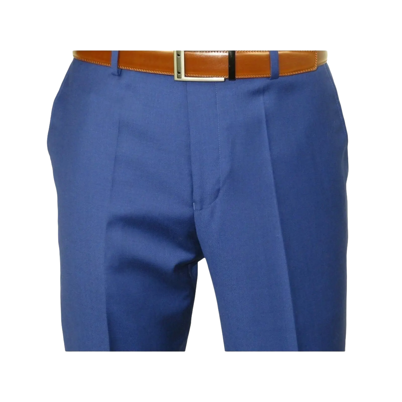 Mens Mantoni Flat Front Trousers Wool Super 140s Classic Fit 40901 French Blue - J.Valintin Men's Wear Legend - 2662