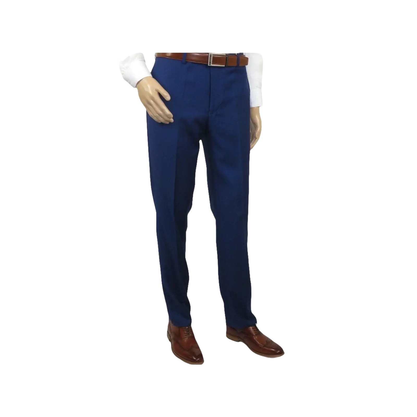 Mens Mantoni Flat Front Trousers Wool Super 140s Classic Fit 40901 French Blue - J.Valintin Men's Wear Legend - 2662