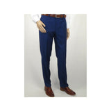Mens Mantoni Flat Front Trousers Wool Super 140s Classic Fit 40901 French Blue - J.Valintin Men's Wear Legend - 2662