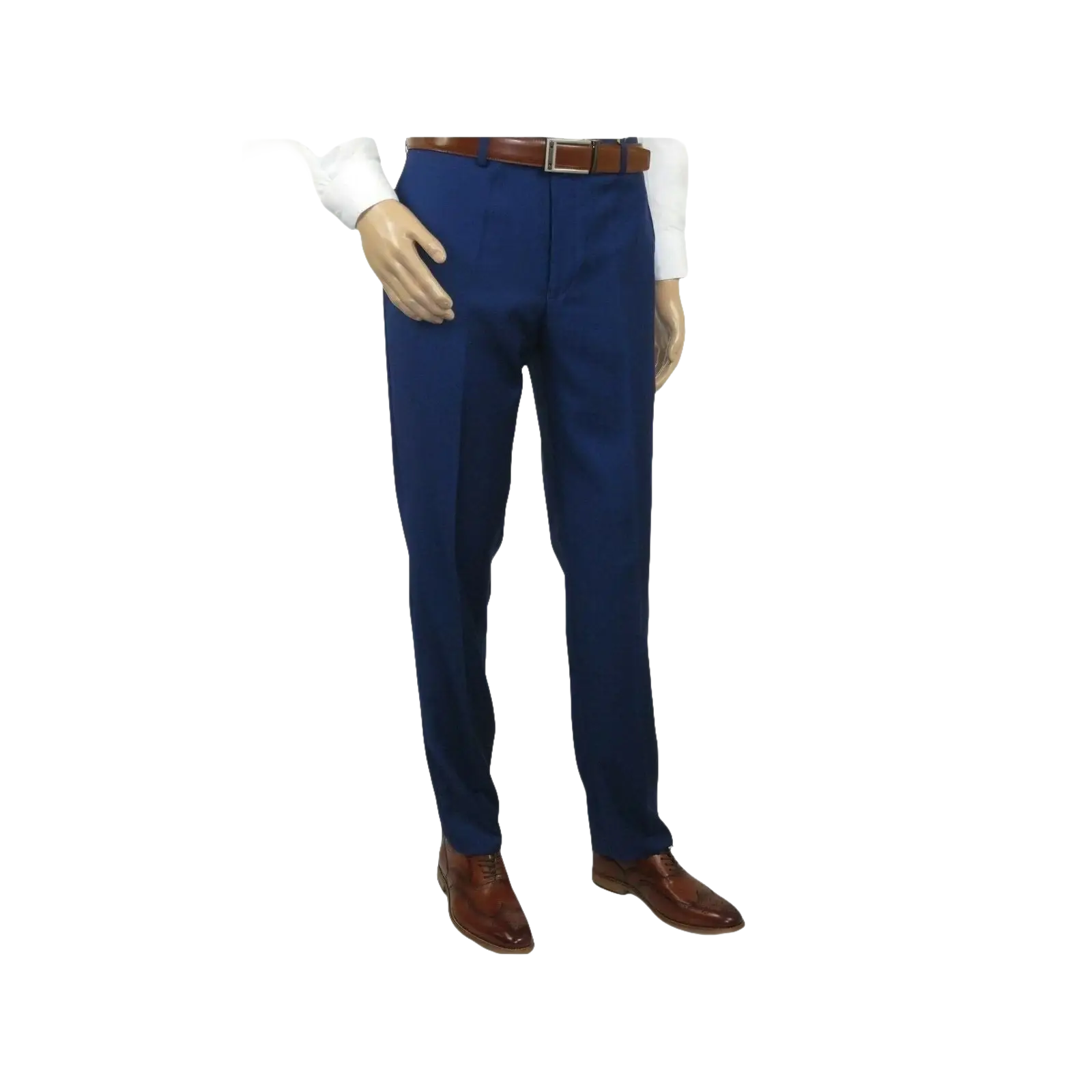 Mens Mantoni Flat Front Trousers Wool Super 140s Classic Fit 40901 French Blue - J.Valintin Men's Wear Legend - 2662
