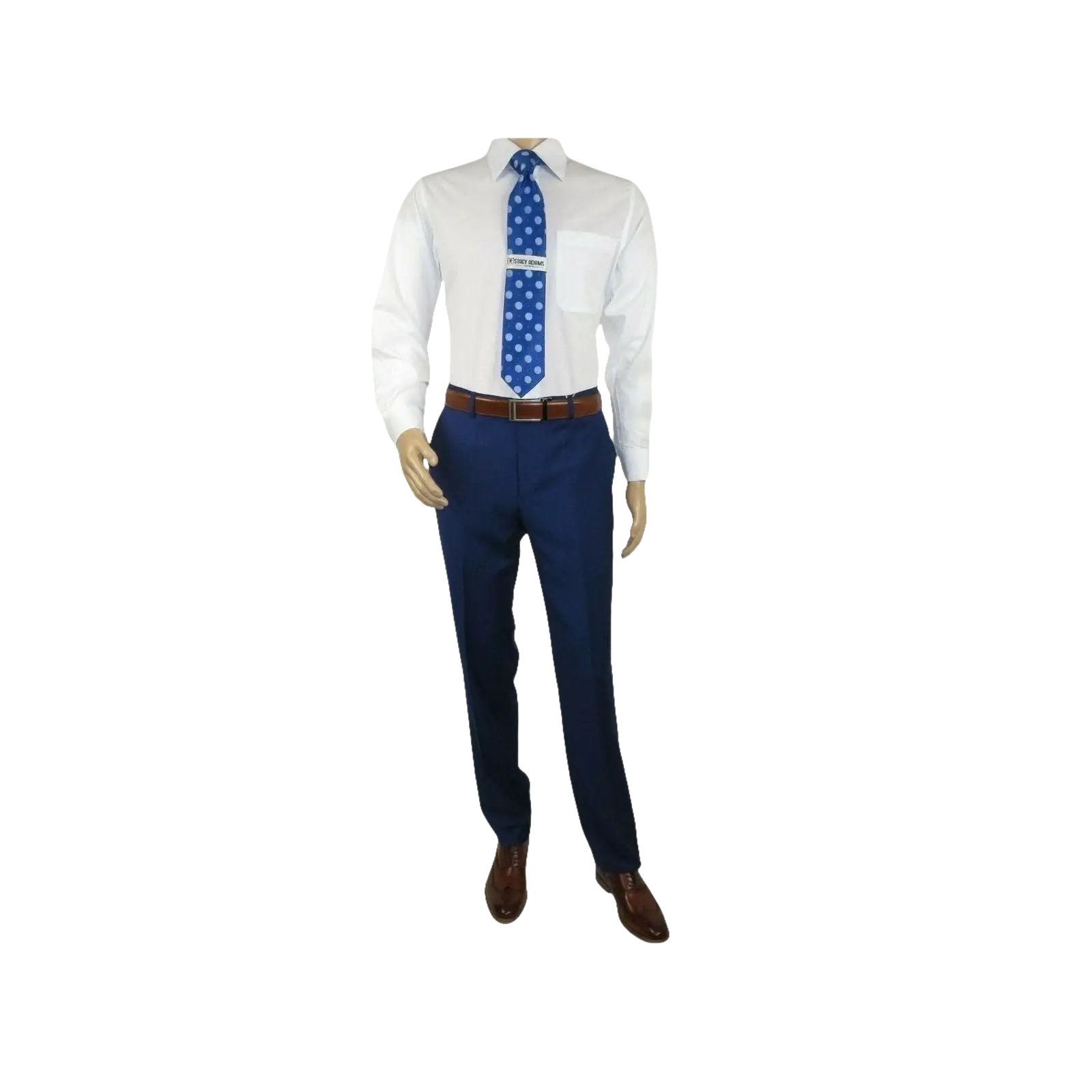 Mens Mantoni Flat Front Trousers Wool Super 140s Classic Fit 40901 French Blue - J.Valintin Men's Wear Legend - 2662