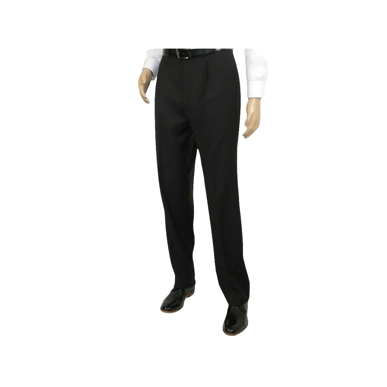 Men's MANTONI Pleated Dress Pants 100% Wool Super 140's Classic Fit 40901 Black - J.Valintin Men's Wear Legend - 9526