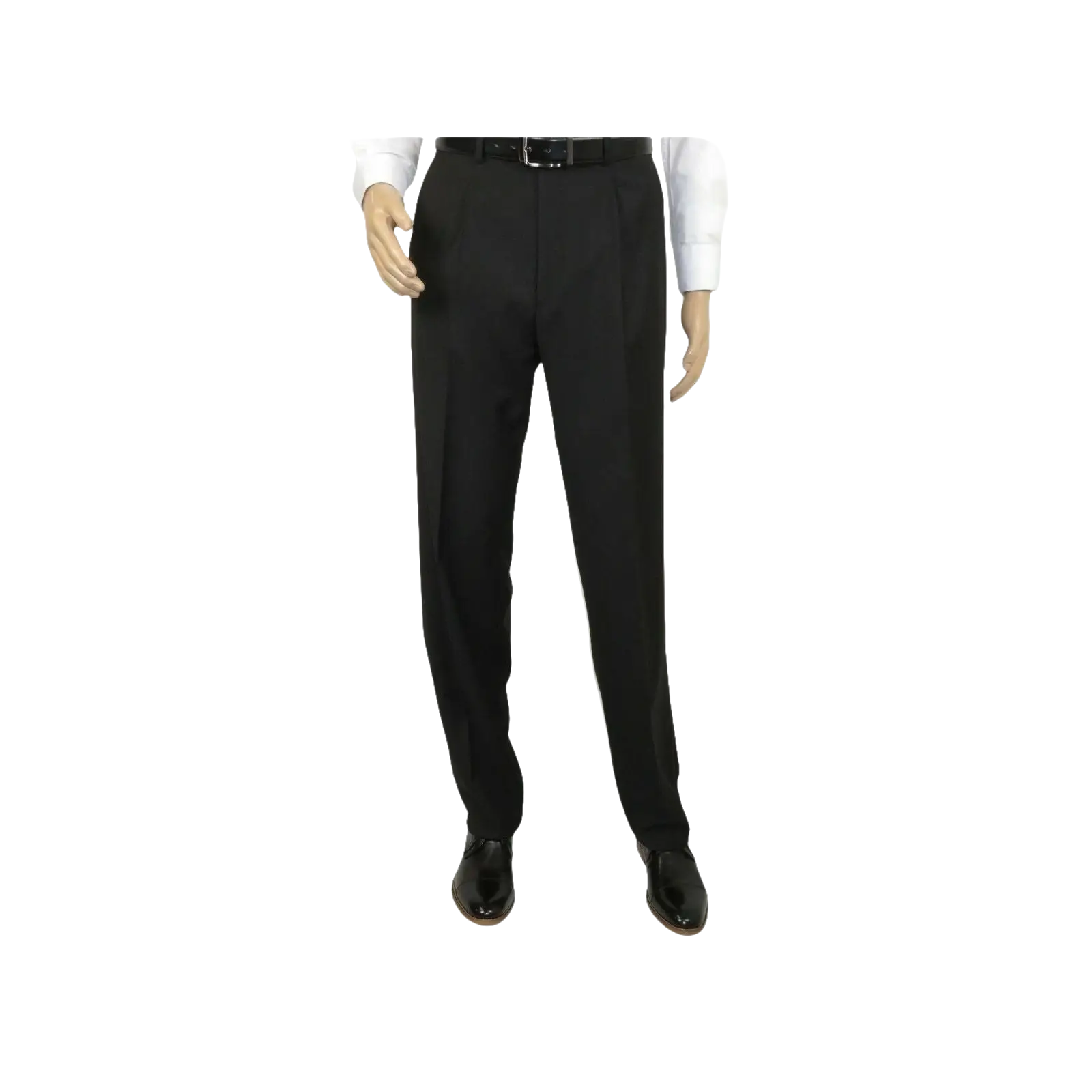 Men's MANTONI Pleated Dress Pants 100% Wool Super 140's Classic Fit 40901 Black - J.Valintin Men's Wear Legend - 9526