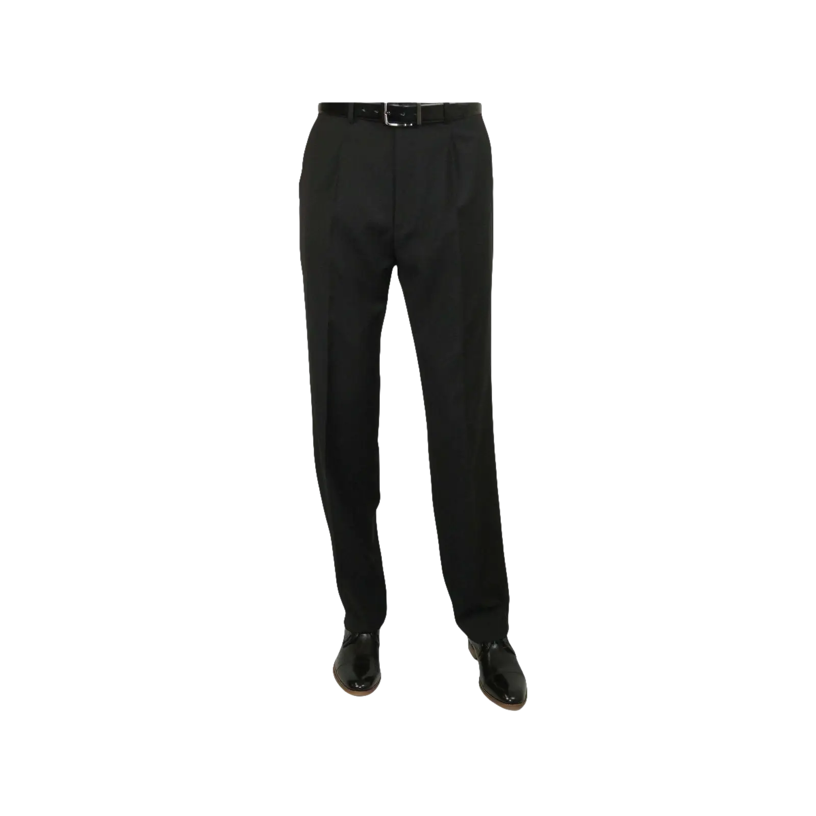 Men's MANTONI Pleated Dress Pants 100% Wool Super 140's Classic Fit 40901 Black - J.Valintin Men's Wear Legend - 9526