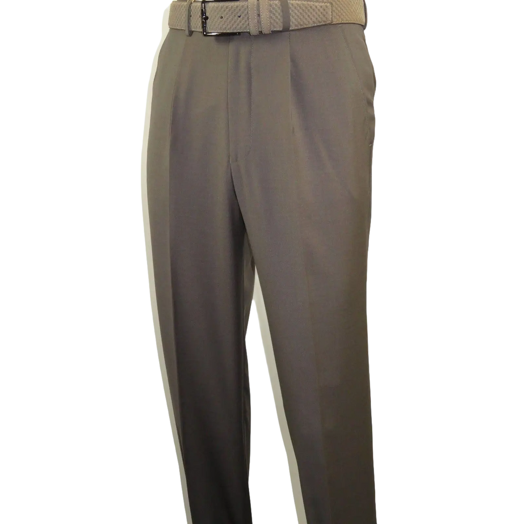 Mens MANTONI Pleated Dress Pants 100% Wool Super 140's Classic Fit 40901 Taupe - J.Valintin Men's Wear Legend - 19321