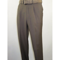 Mens MANTONI Pleated Dress Pants 100% Wool Super 140's Classic Fit 40901 Taupe - J.Valintin Men's Wear Legend - 19321