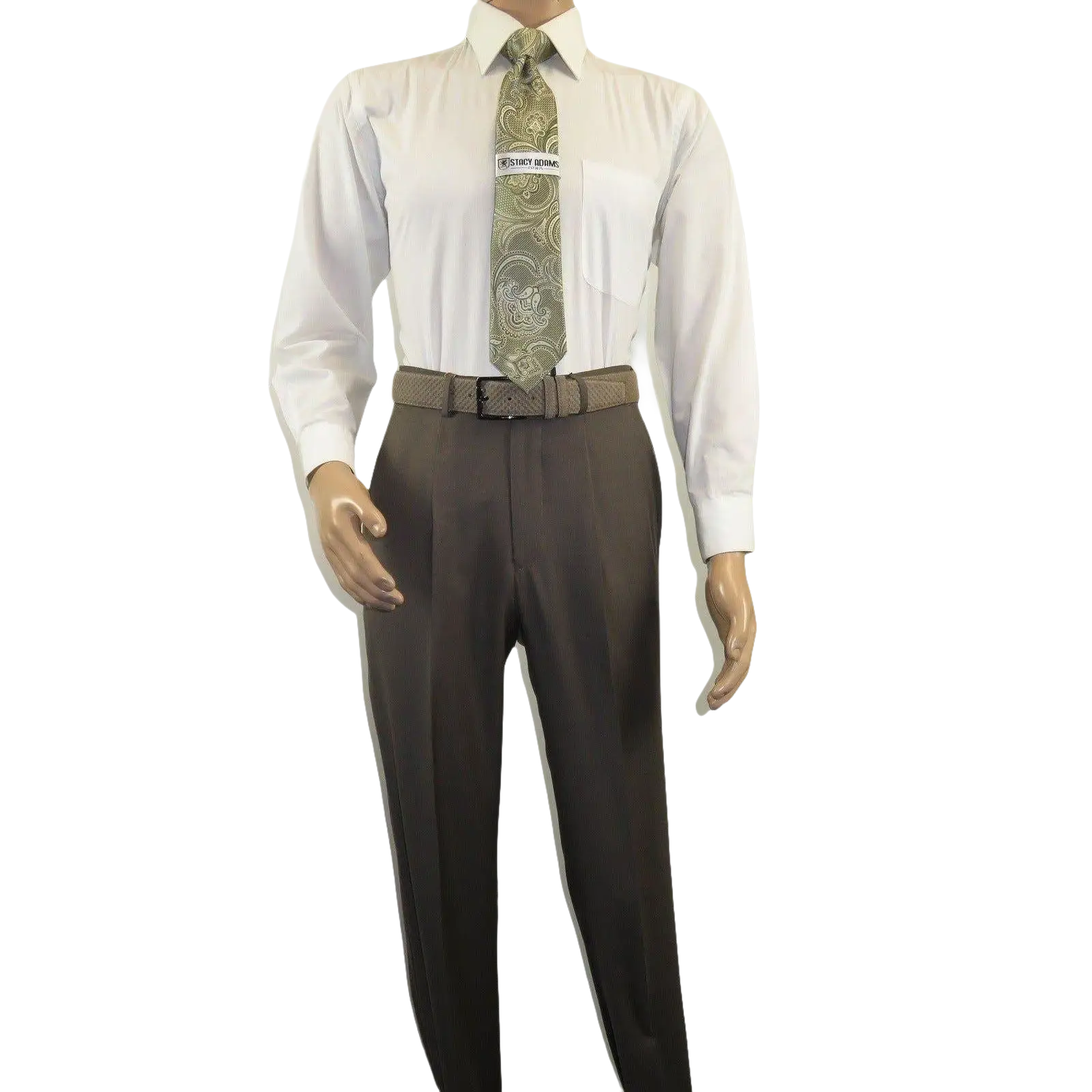 Mens MANTONI Pleated Dress Pants 100% Wool Super 140's Classic Fit 40901 Taupe - J.Valintin Men's Wear Legend - 19321
