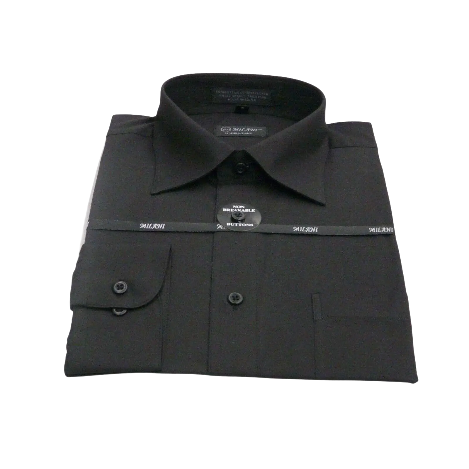 Mens Milani dress shirt soft cotton Blend easy wash business long sleeves Black - J.Valintin Men's Wear Legend - 5619