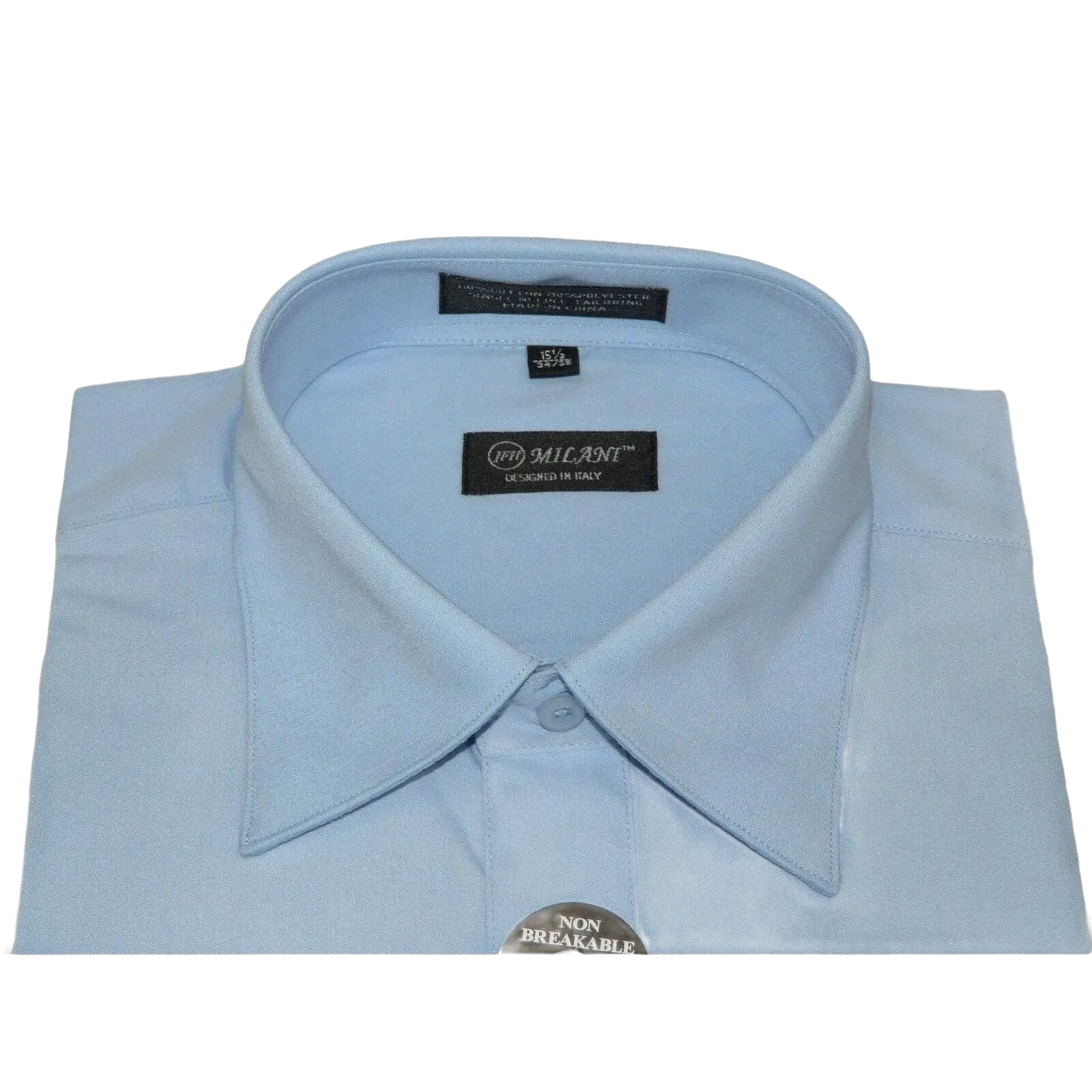 Mens Milani dress shirt soft cotton Blend easy wash business long sleeves Blue - J.Valintin Men's Wear Legend - 2678