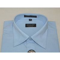 Mens Milani dress shirt soft cotton Blend easy wash business long sleeves Blue - J.Valintin Men's Wear Legend - 2678