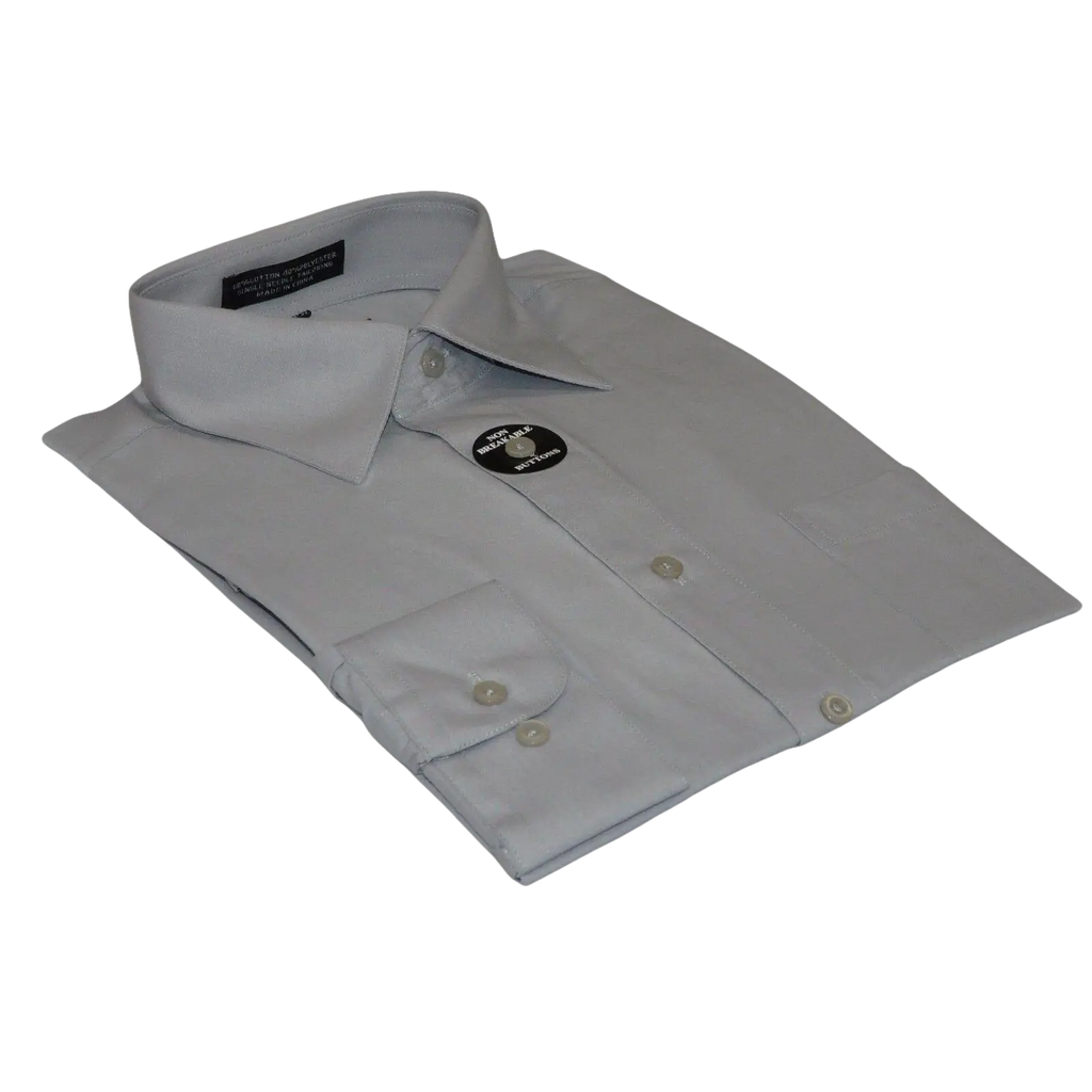Mens Milani dress shirt soft cotton Blend easy wash business long sleeves Gray - J.Valintin Men's Wear Legend - 17419