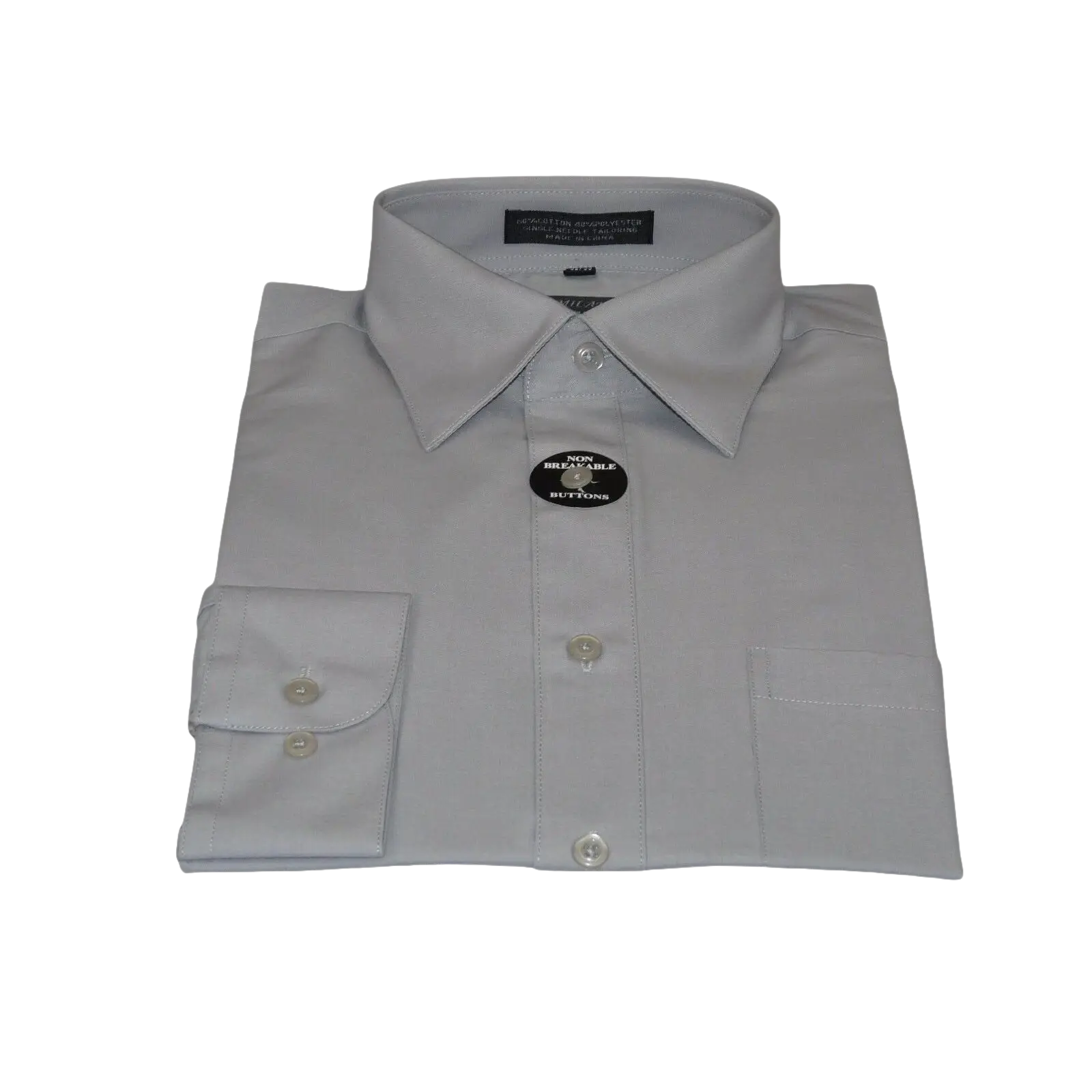 Mens Milani dress shirt soft cotton Blend easy wash business long sleeves Gray - J.Valintin Men's Wear Legend - 17419