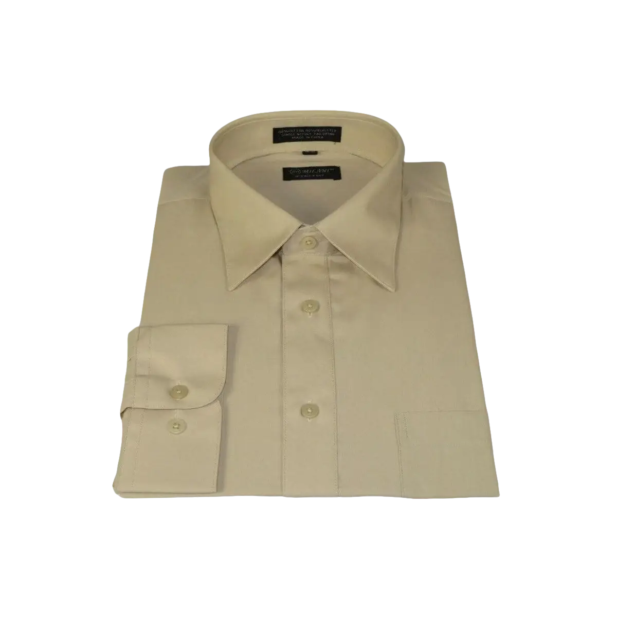 Men's Milani dress shirt soft cotton Blend easy wash business Long sleeves Tan - J.Valintin Men's Wear Legend - 19193