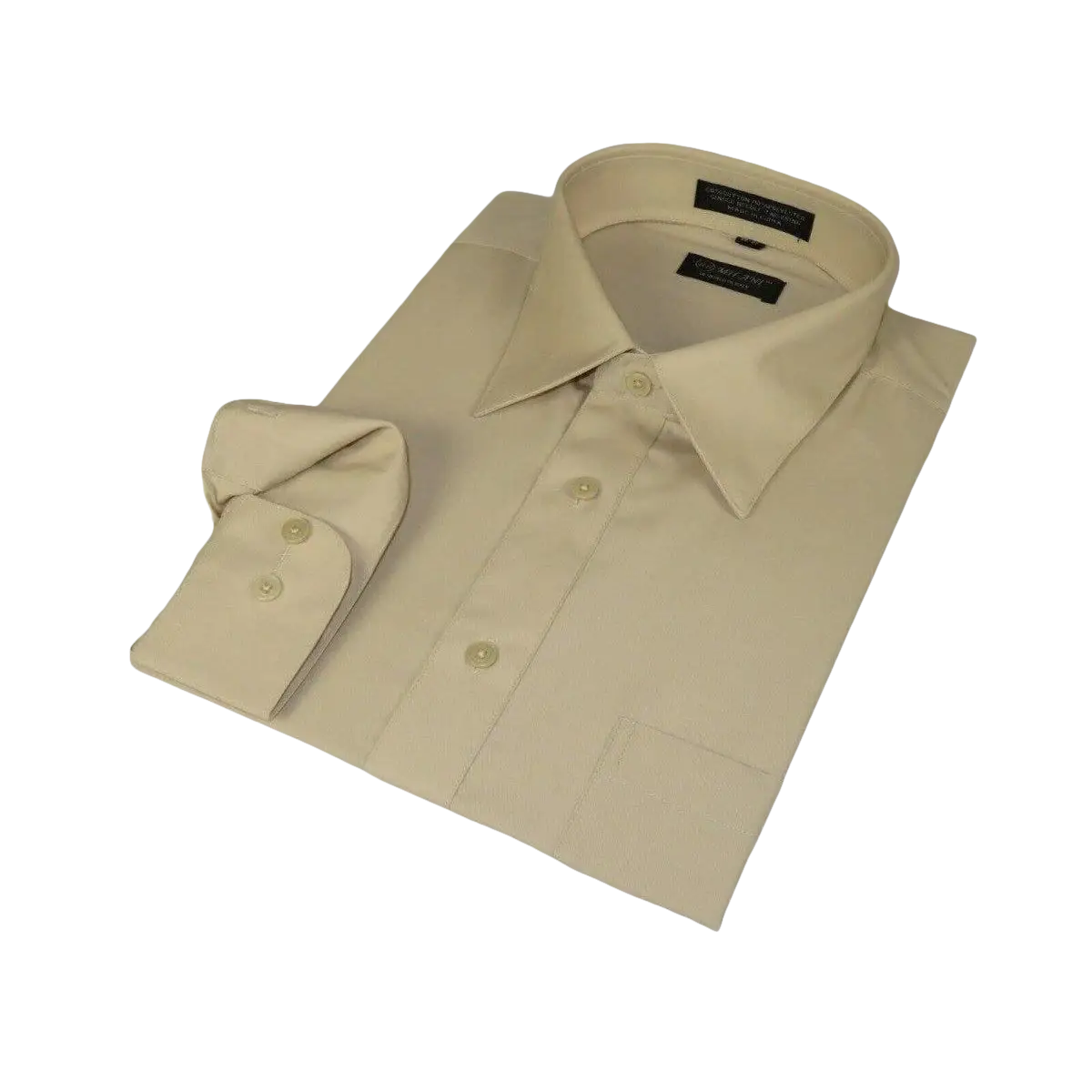 Men's Milani dress shirt soft cotton Blend easy wash business Long sleeves Tan - J.Valintin Men's Wear Legend - 19193