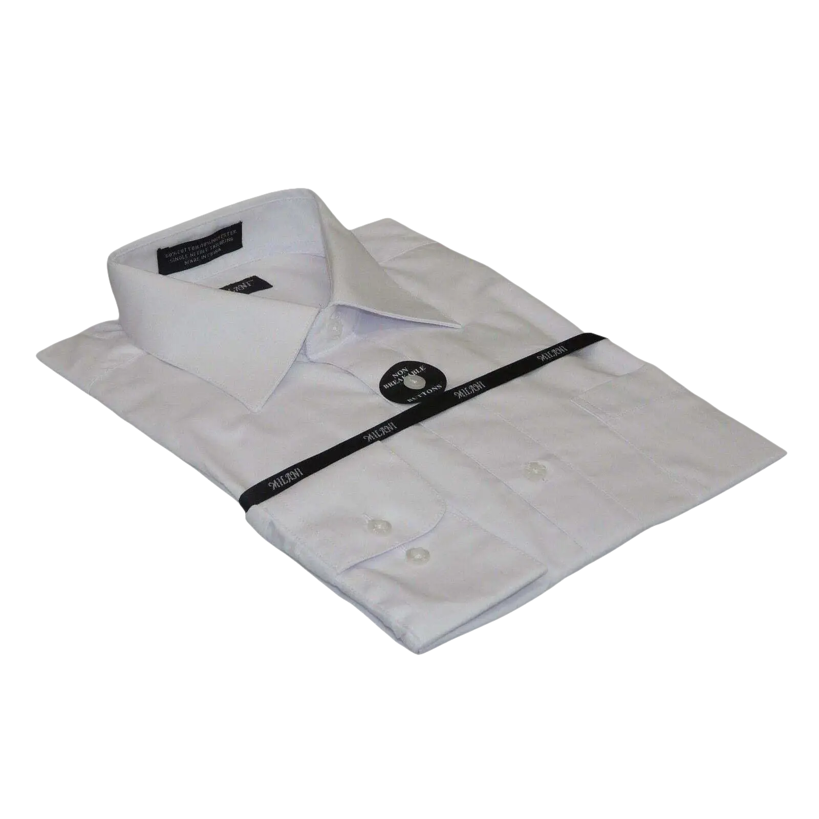 Mens Milani dress shirt soft cotton Blend easy wash business long sleeves white - J.Valintin Men's Wear Legend - 1353