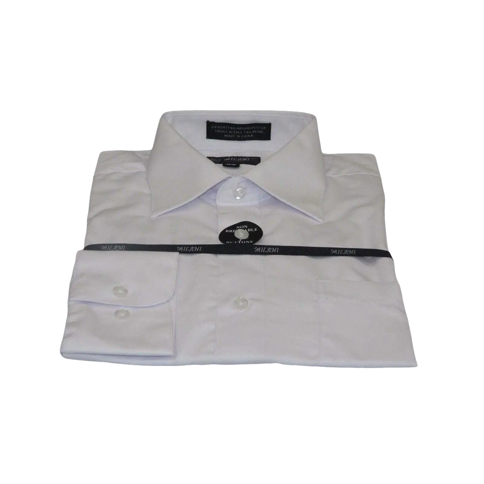Mens Milani dress shirt soft cotton Blend easy wash business long sleeves white - J.Valintin Men's Wear Legend - 1353