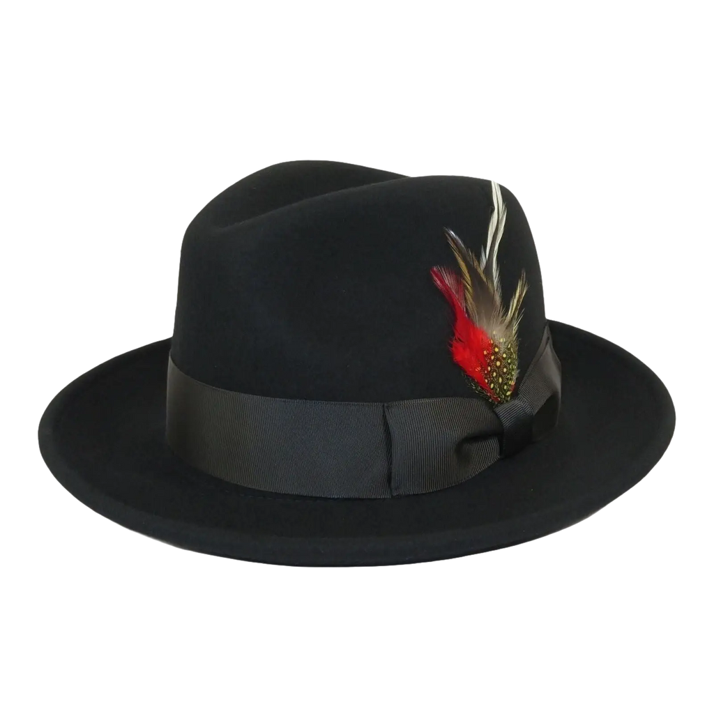 Men's Milani Wool Fedora Hat Soft Crushable Lined FD219 Black - J.Valintin Men's Wear Legend - FD219 - black - S
