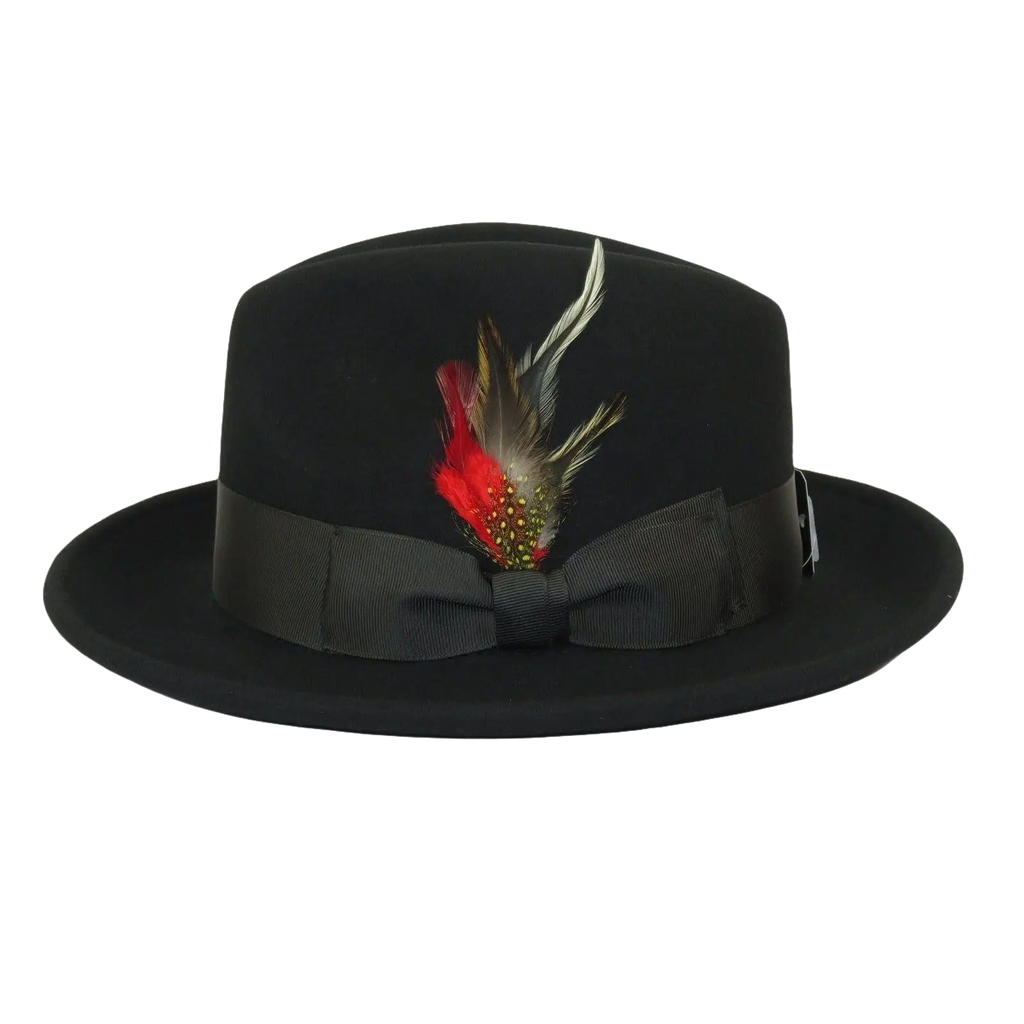 Men's Milani Wool Fedora Hat Soft Crushable Lined FD219 Black - J.Valintin Men's Wear Legend - FD219 - black - S