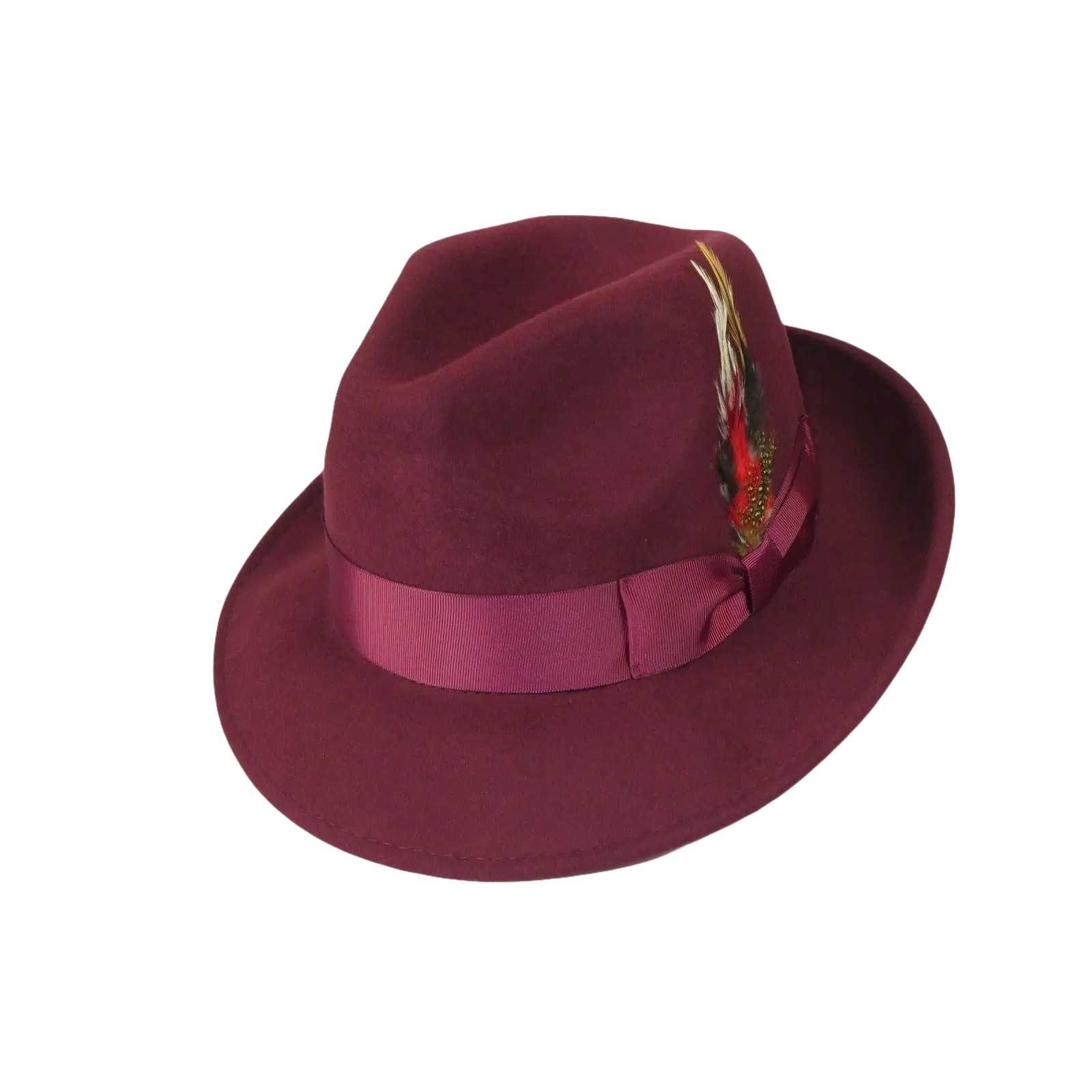 Men's Milani Wool Fedora Hat Soft Crushable Lined FD219 Burgundy - J.Valintin Men's Wear Legend - FD219 - Burgundy - S