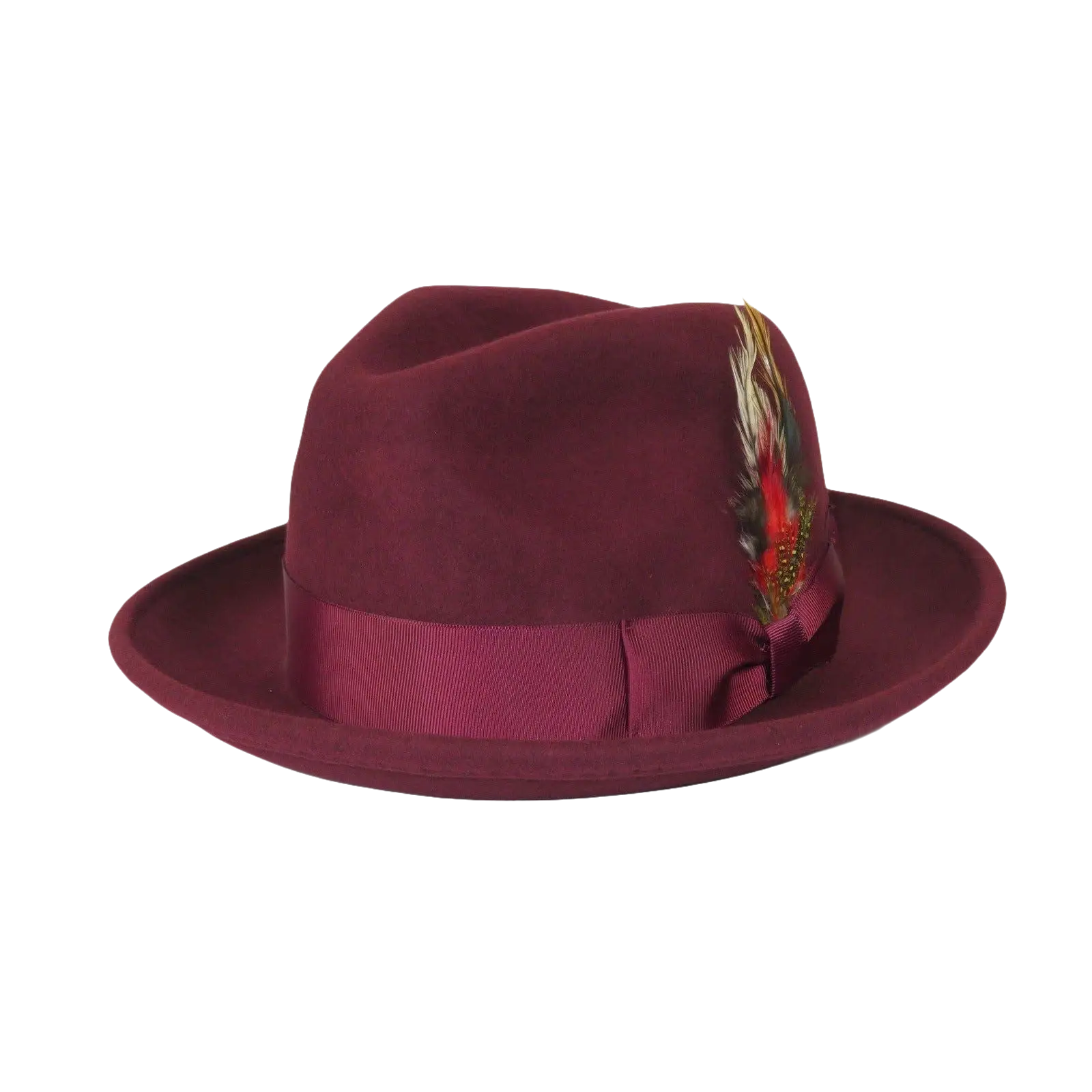 Men's Milani Wool Fedora Hat Soft Crushable Lined FD219 Burgundy - J.Valintin Men's Wear Legend - FD219 - Burgundy - S