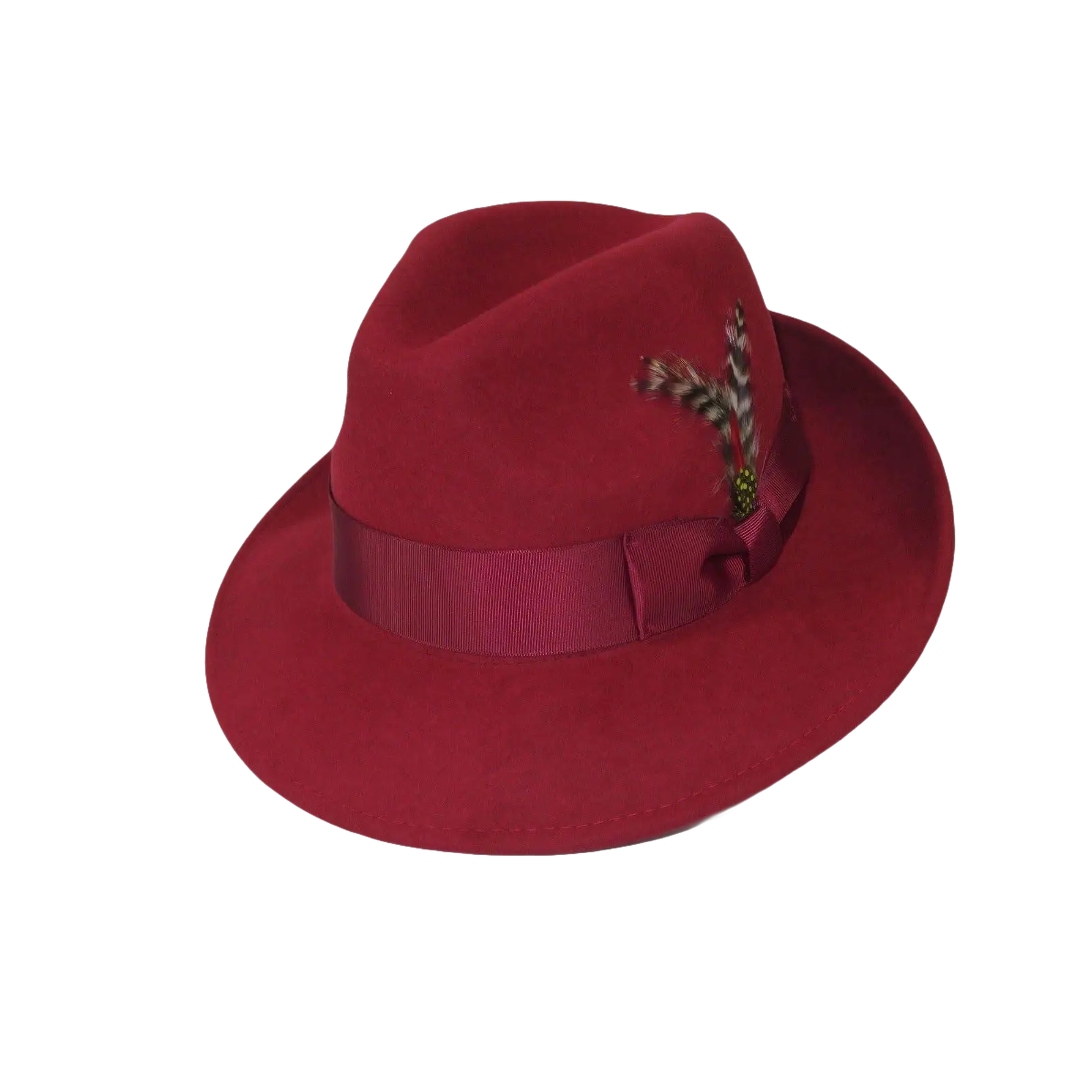 Men's Milani Wool Fedora Hat Soft Crushable Lined FD219 Red Wine - J.Valintin Men's Wear Legend - FD219 - Red - S