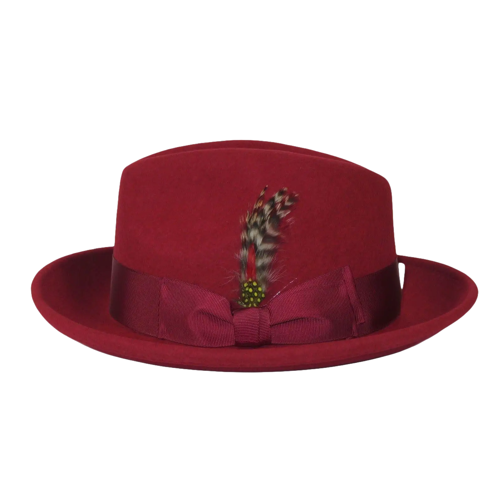 Men's Milani Wool Fedora Hat Soft Crushable Lined FD219 Red Wine - J.Valintin Men's Wear Legend - FD219 - Red - S