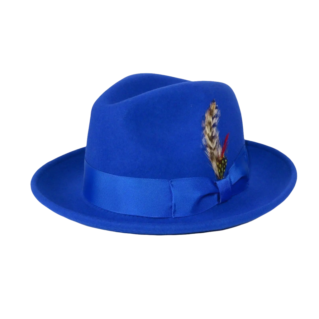 Men's Milani Wool Fedora Hat Soft Crushable Lined FD219 Royal Blue - J.Valintin Men's Wear Legend - FD219 - Royal - S