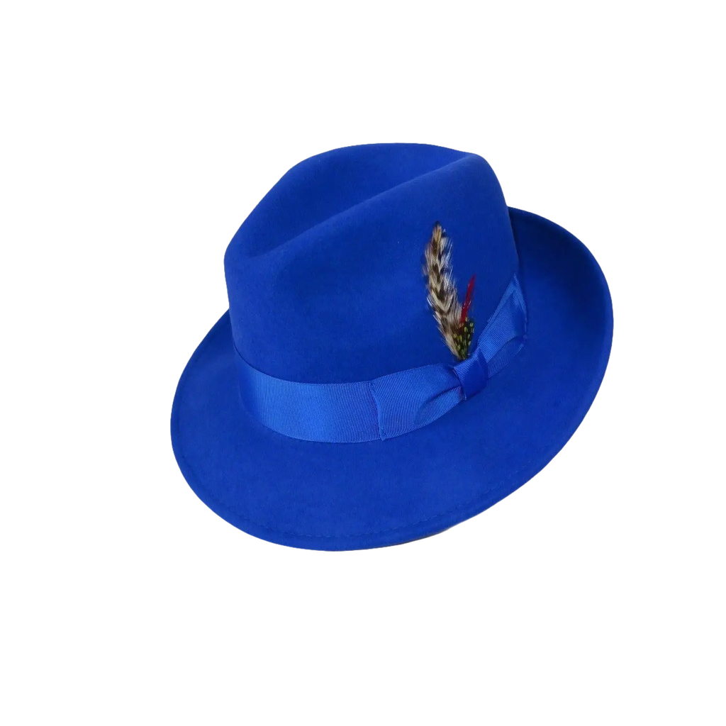 Men's Milani Wool Fedora Hat Soft Crushable Lined FD219 Royal Blue - J.Valintin Men's Wear Legend - FD219 - Royal - S