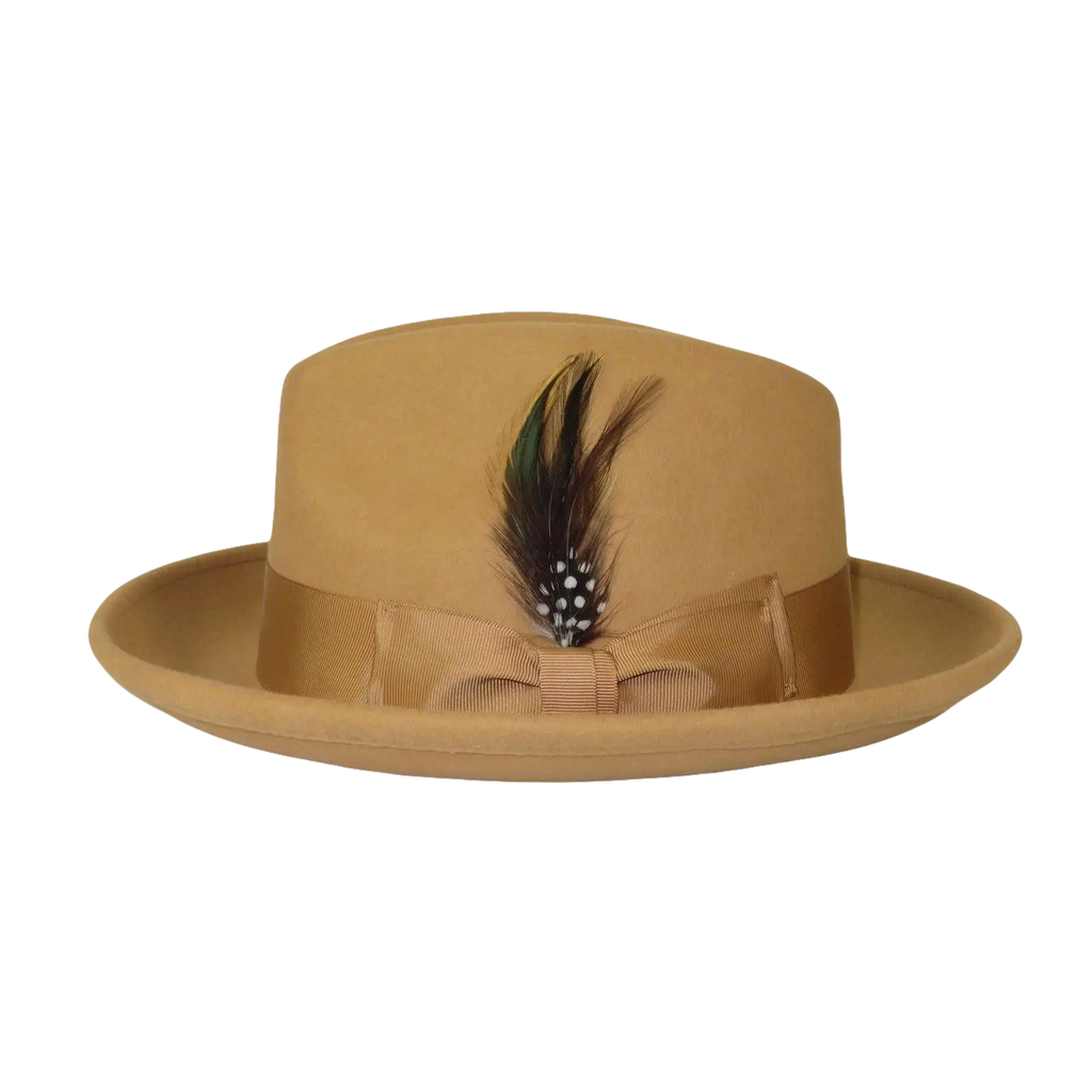 Men's Milani Wool Fedora Hat Soft Crushable Lined FD219 Tan Camel - J.Valintin Men's Wear Legend - FD219 - Tan - S