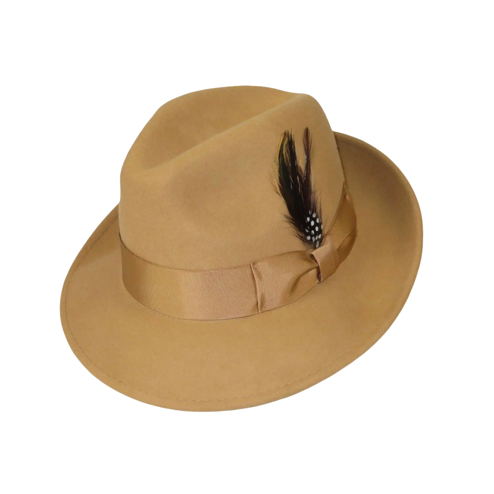 Men's Milani Wool Fedora Hat Soft Crushable Lined FD219 Tan Camel - J.Valintin Men's Wear Legend - FD219 - Tan - S